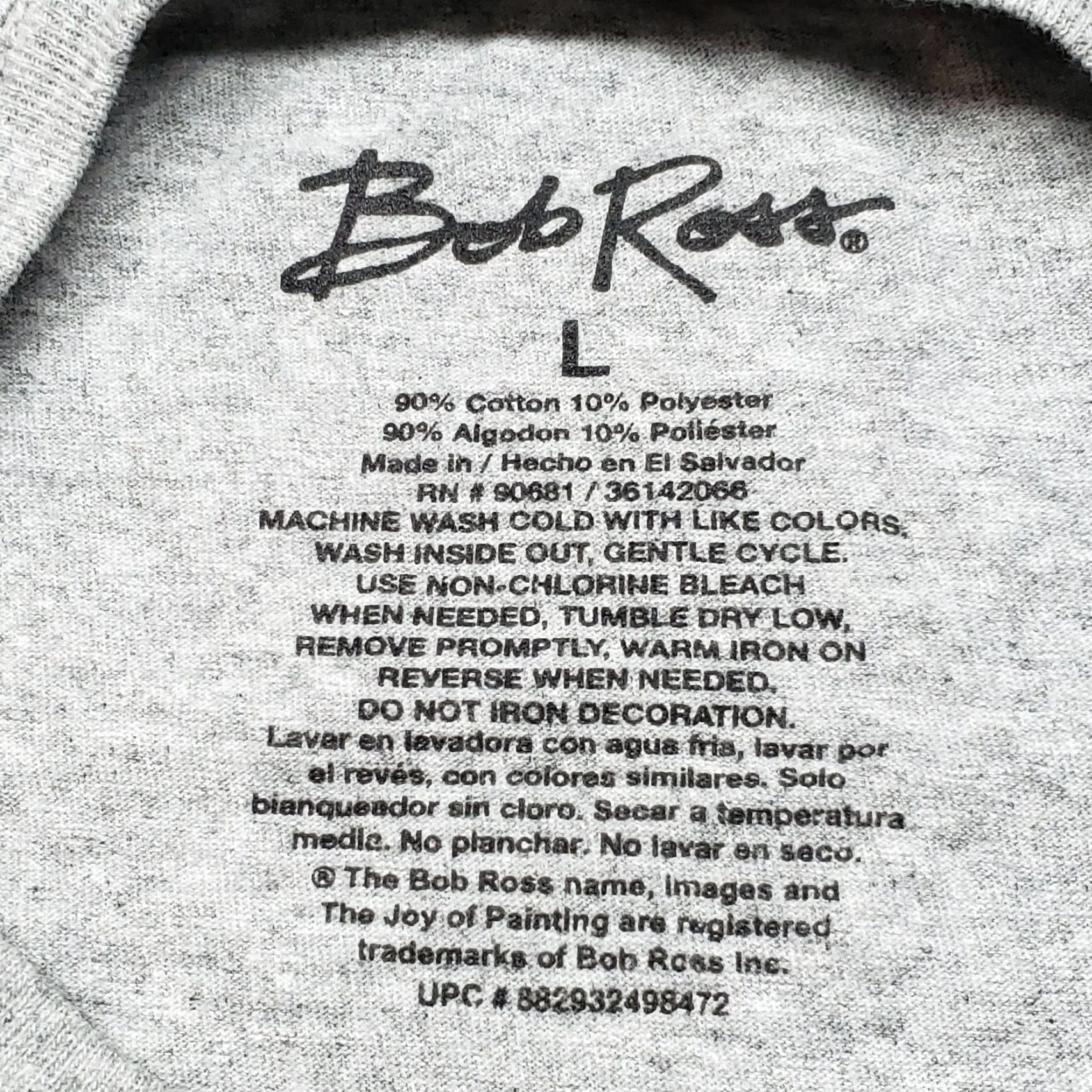 Vintage Bob Ross T-Shirt Mens L Gray Graphic Print Short Sleeve Round Neck Pullover Size US L / EU 52-54 / 3 - 4 Thumbnail