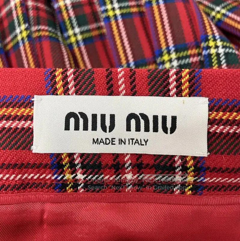 Miu Miu Miu Miu Red Plaid Wool Pleated Skirt . Size 23" - 7 Thumbnail