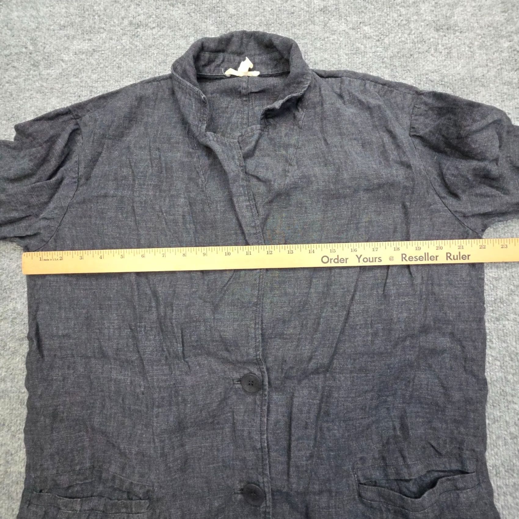 Eileen Fisher Eileen Fisher Jacket Women Size 2 Navy-Blue/Gray Button Up 100% Linen Navy-Blue/Gray Button Up 100% Linen Regular Women Jacket Size S / US 4 / IT 40 - 7 Thumbnail