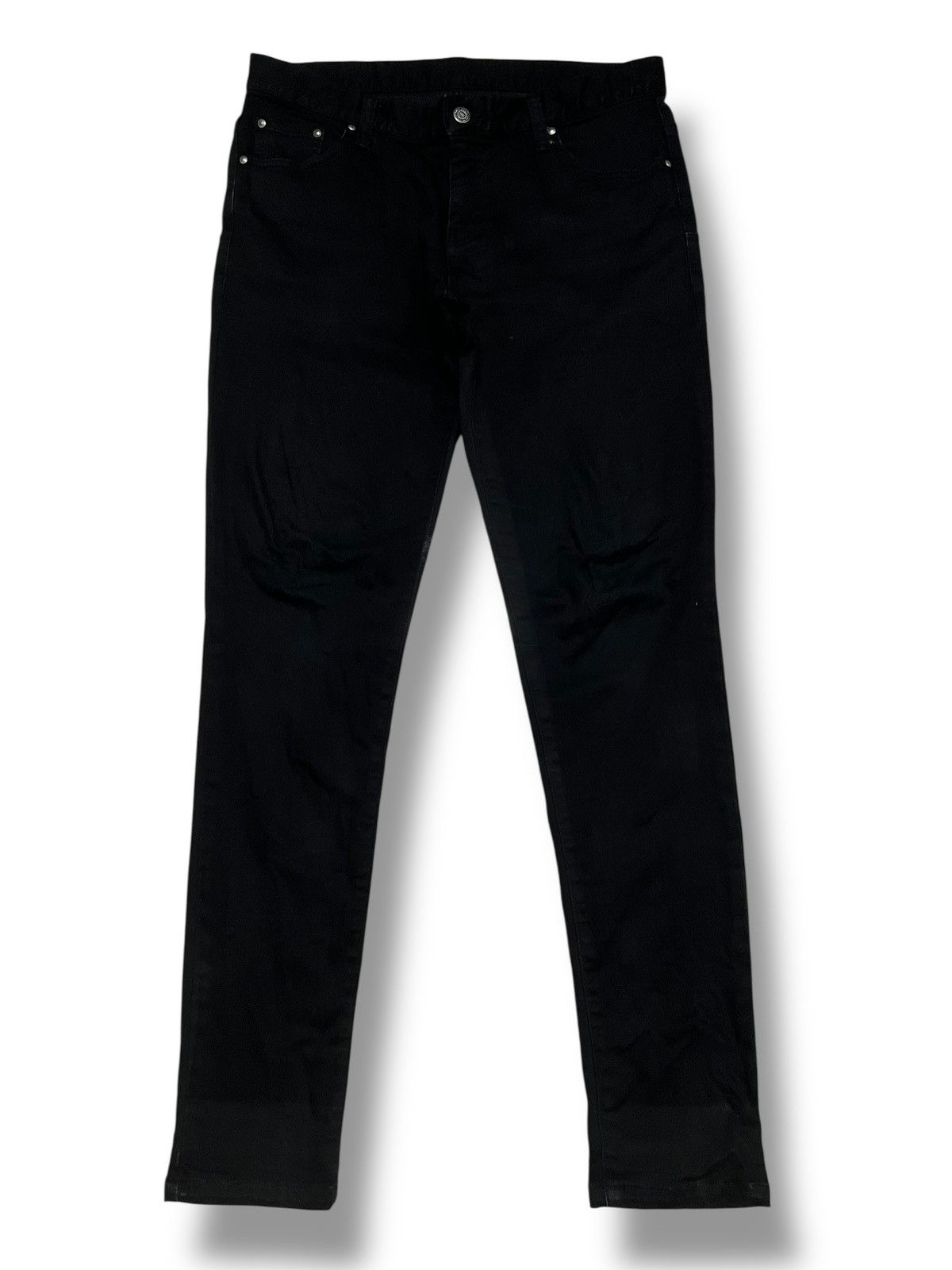 Tornado Mart Tornado mart Vintage Japan - Stretch, Skinny Black Jeans Size US 33 - 2 Thumbnail