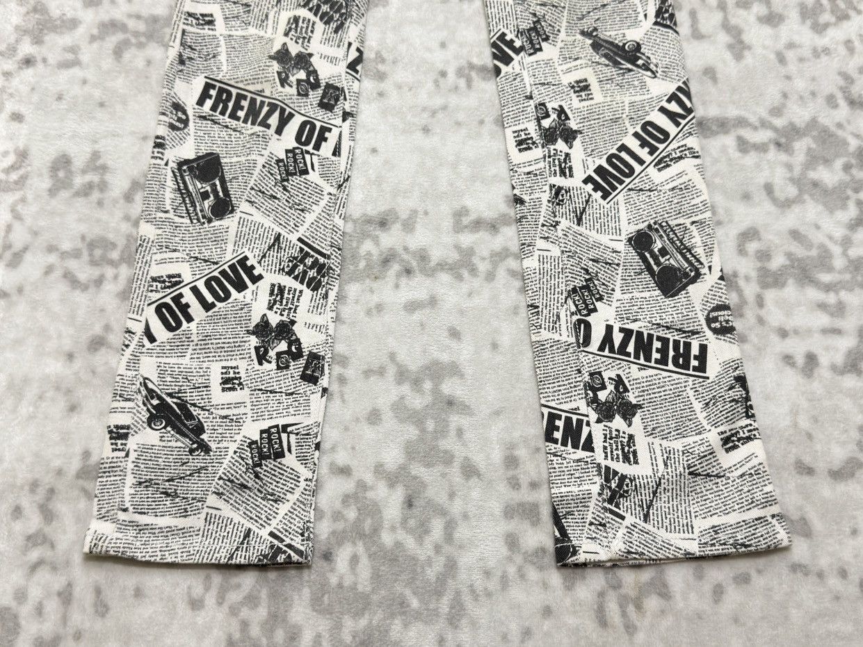 Japanese Brand Vintage INDIO Archive Newspaper Print Low Rise Slim Fit Size US 28 / EU 44 - 7 Thumbnail