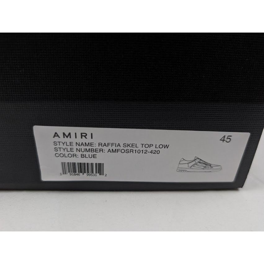 Amiri o1rshd1 Q:4 / Raffia Skelton Low-Top Sneakers in Blue Size US 12 / EU 45 - 23 Thumbnail