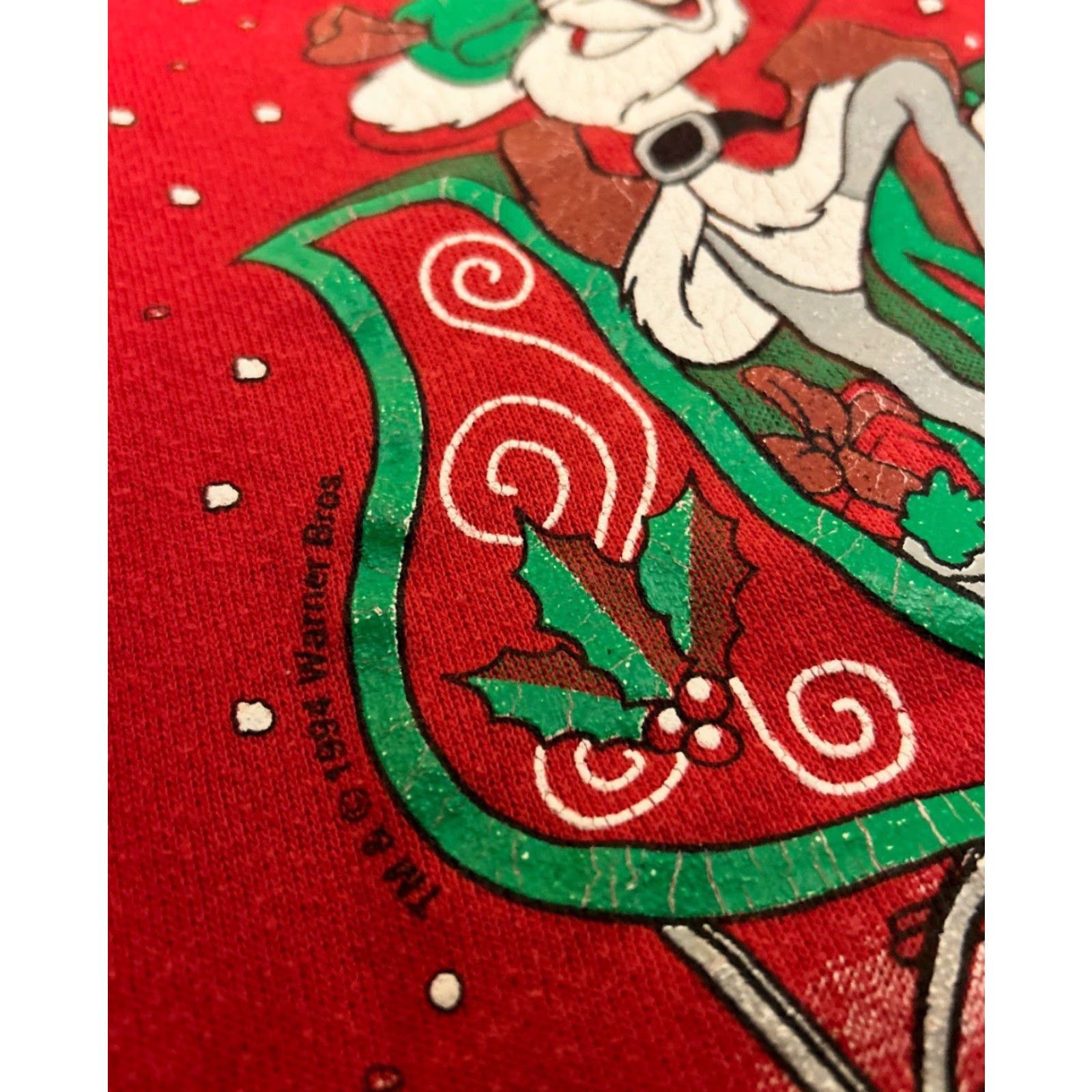 Vintage VINTAGE 90s Looney Tunes Cartoon Christmas VTG Crewneck Sweater Mens XL Michigan Crew Neck Red Long Sleeve Pullover Sweatshirt Men Size US XL / EU 56 / 4 - 3 Thumbnail