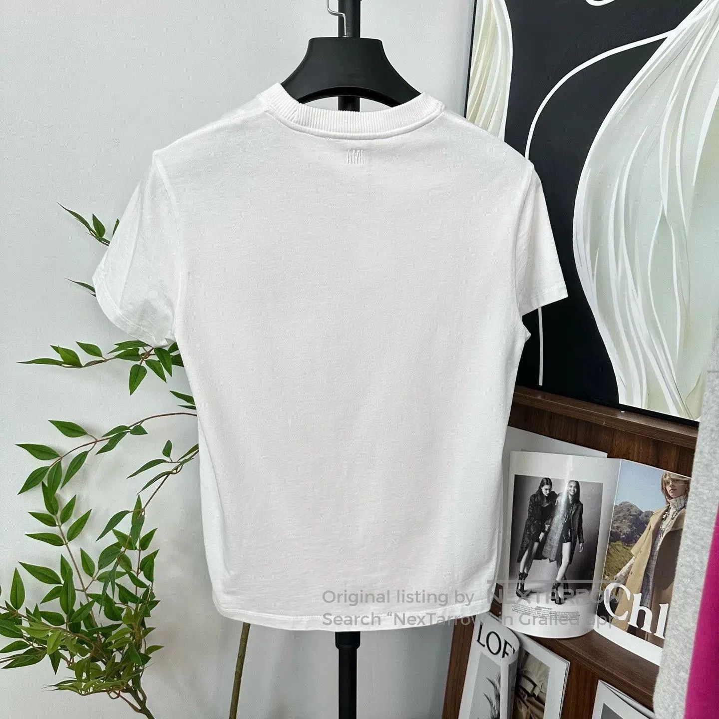 AMI Ami White Embroidered Heart Letter Tee. Size S / US 4 / IT 40 - 2 Thumbnail