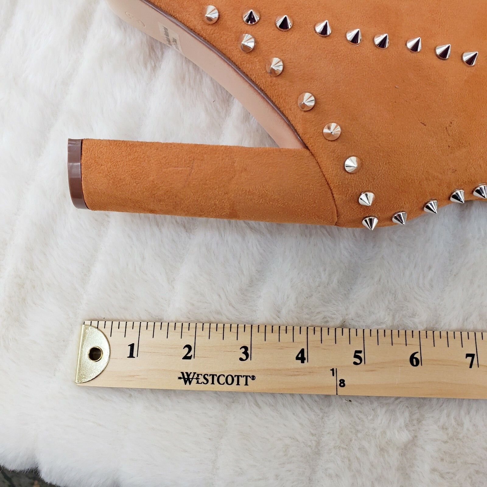 Other Steph Tan Camel Faux Suede Silver Tone Studded Thigh High Ch Size US 6 / IT 36 - 8 Thumbnail
