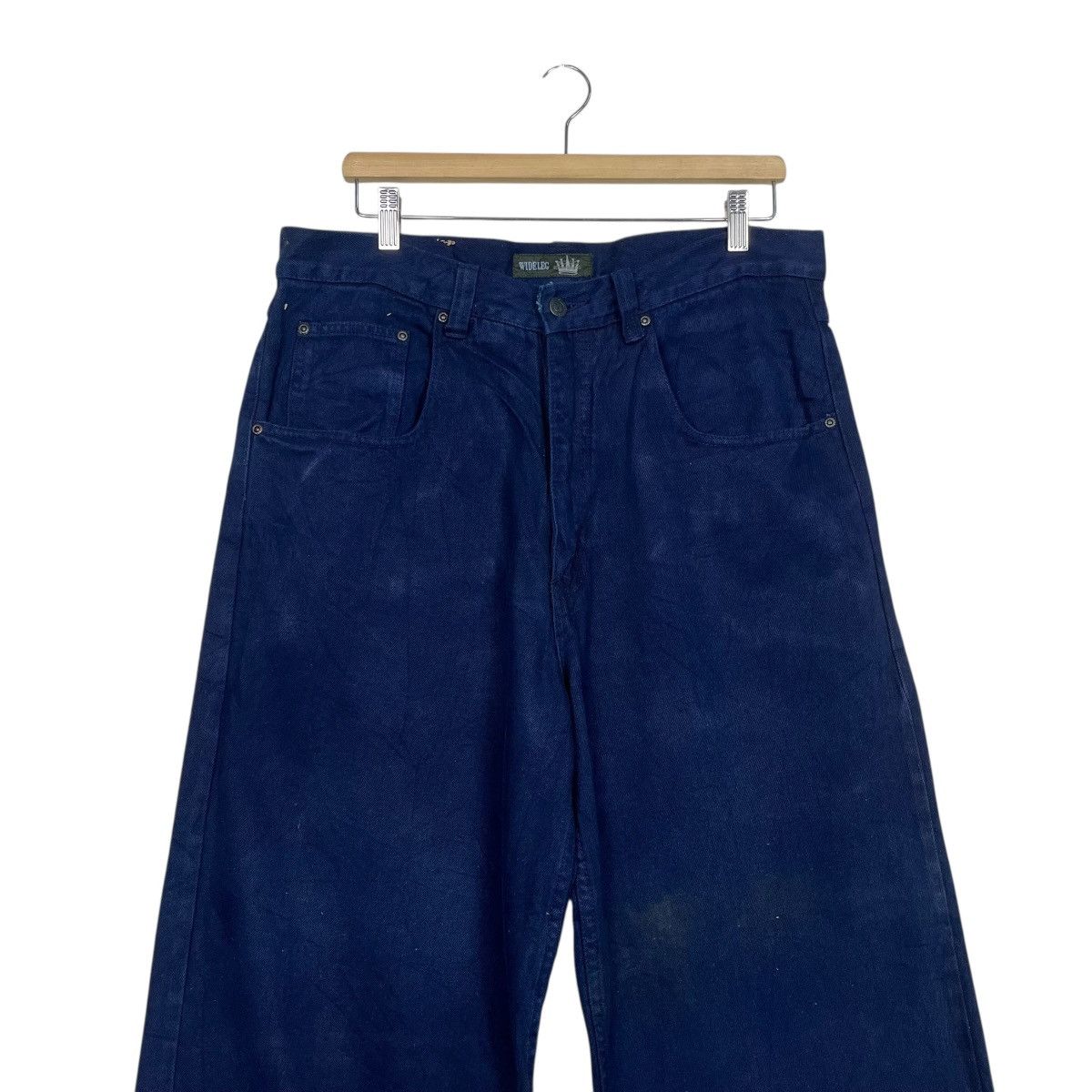 American Apparel Vintage Wideleg Dark Blue Denim Jeans Size US 35 - 3 Thumbnail