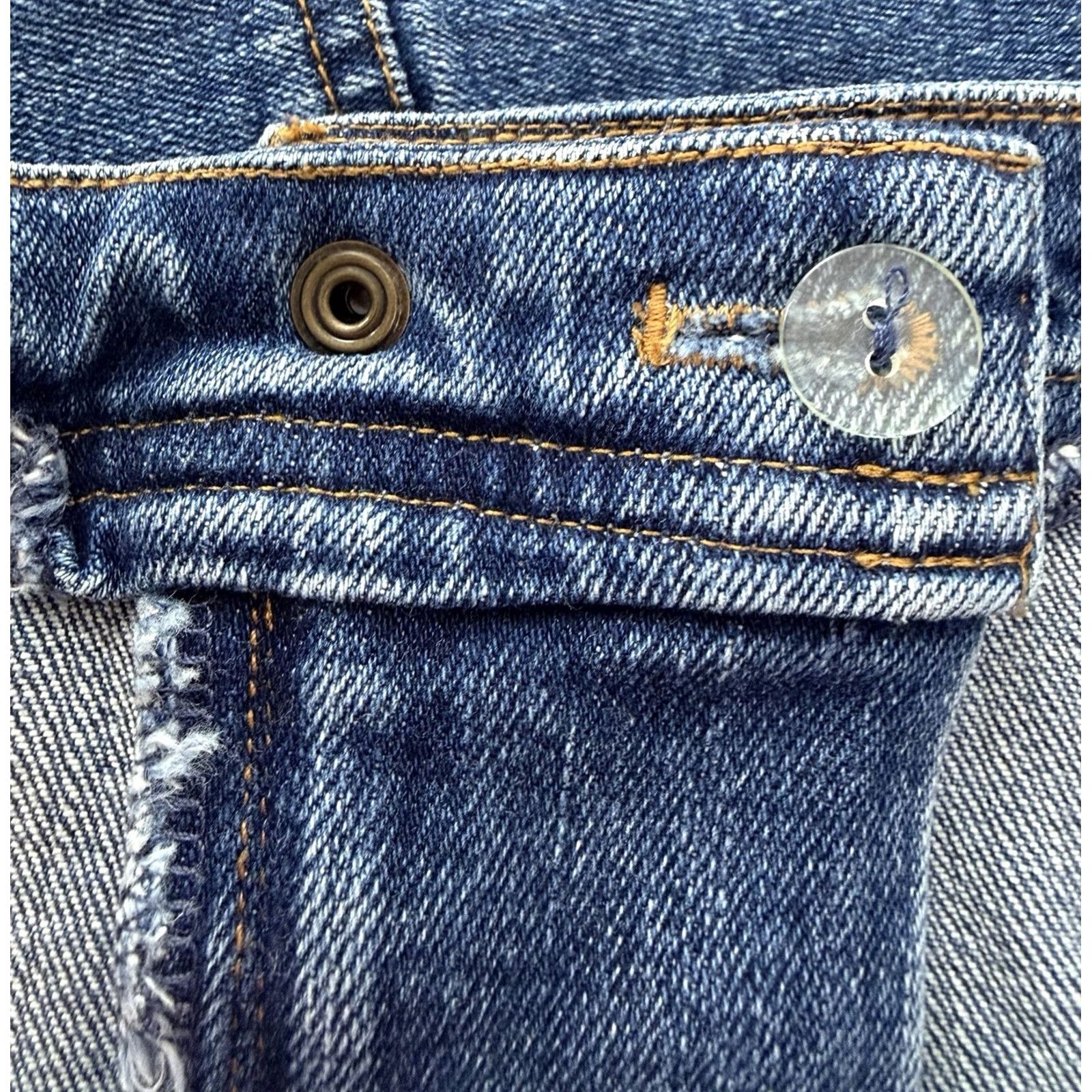 Jones New York VINTAGE Jones New York Denim Skirt Women M Knee Length 90s Y2K Grunge Retro Pockets Slit Stretch Dark Blue Mens? Size 32" / US 10 / IT 46 - 5 Thumbnail