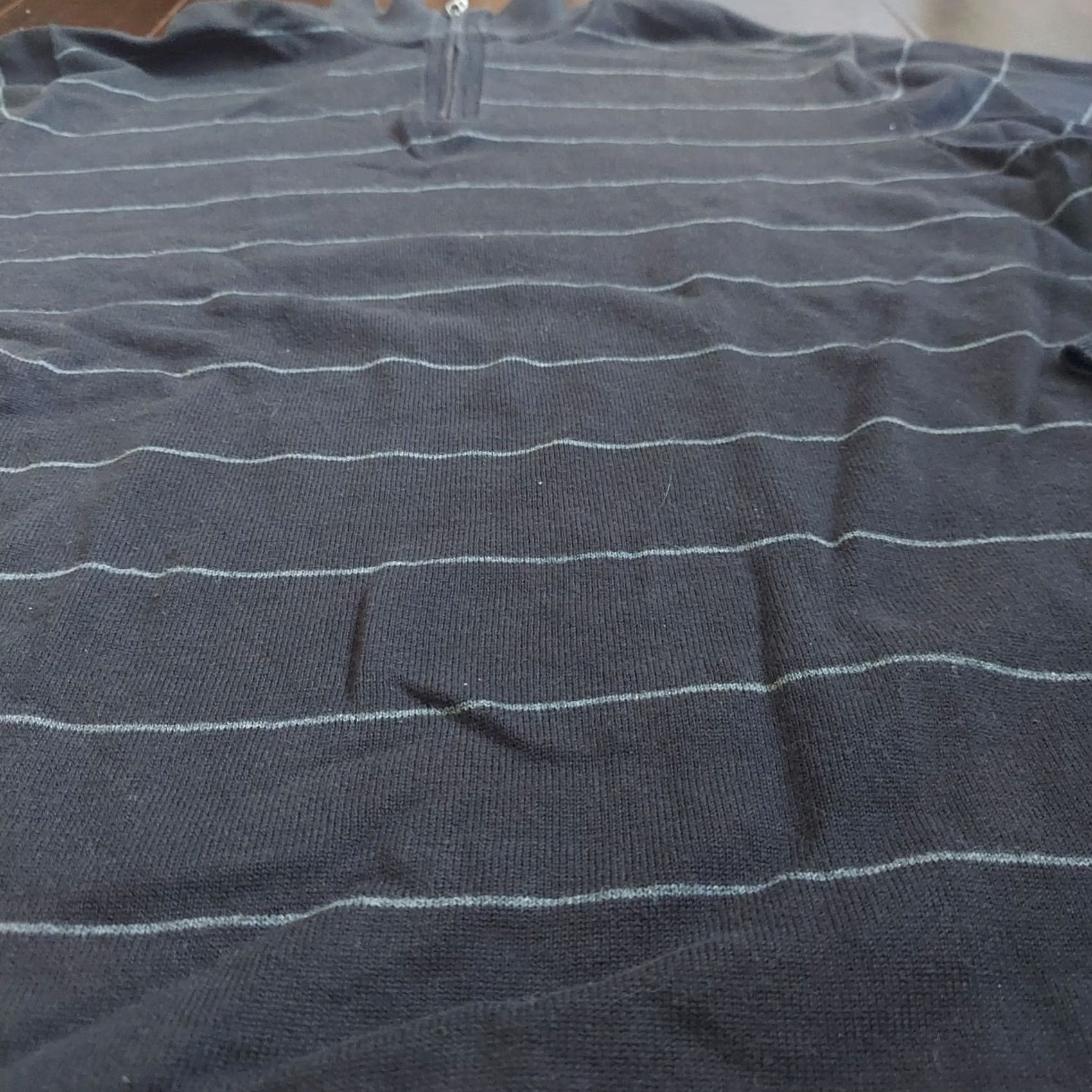 Van Heusen Van Heusen Men’s Black Striped Half Zip Turtleneck Sweatshirt - Size L, Wool/Cotton, Pullover, Vintage: No, Casual Size US L / EU 52-54 / 3 - 7 Thumbnail