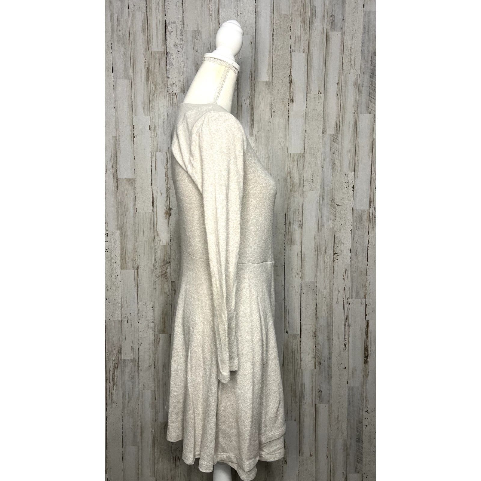 Anthropologie Saturday Sunday Women's Beige Knit Mini Dress V-Neck XS Size XS / US 0-2 / IT 36-38 - 3 Thumbnail