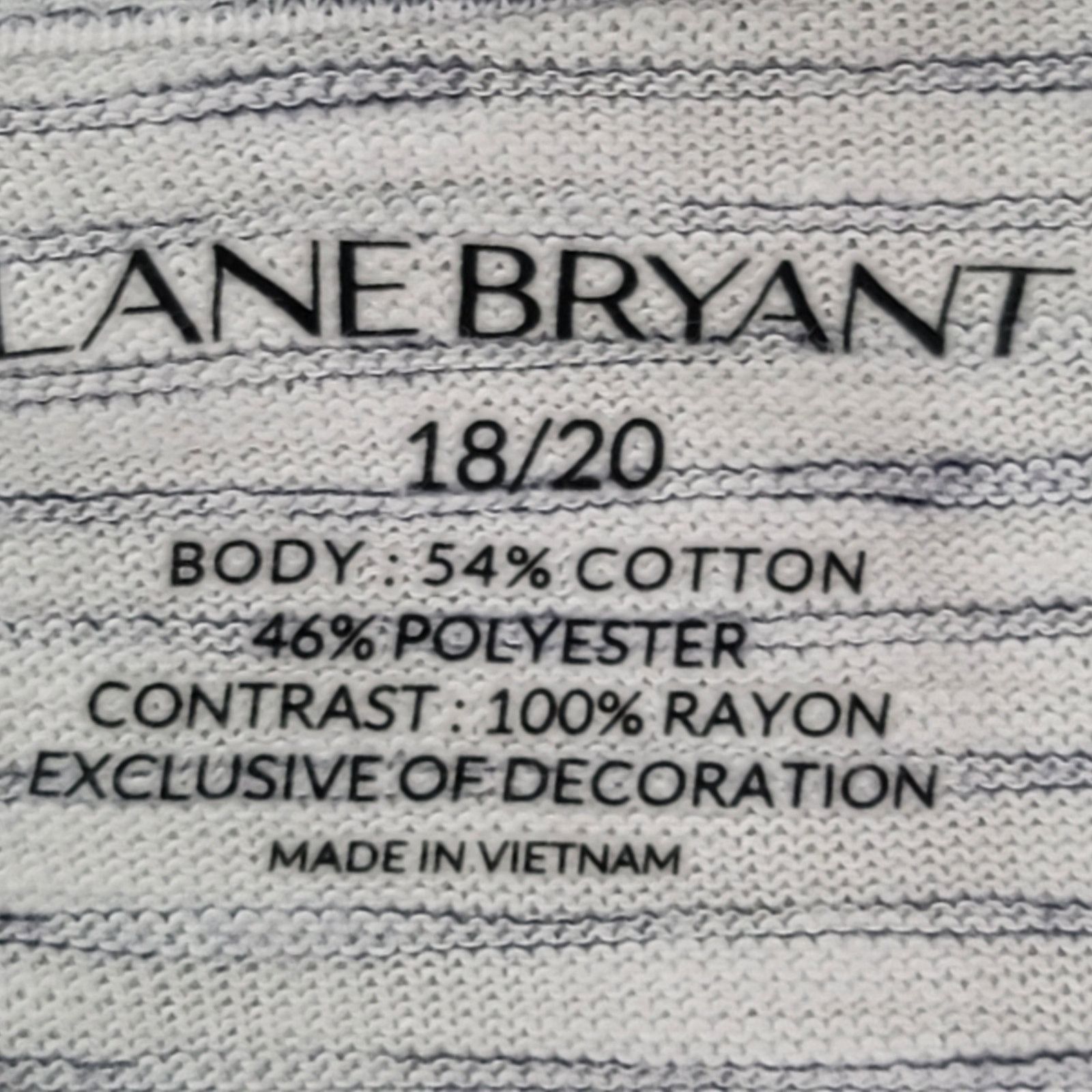 Other Lane Bryant White Blue Striped Lace Up Back Insert Top 18 20 Size XXL / US 16-18 / IT 52-54 - 4 Thumbnail