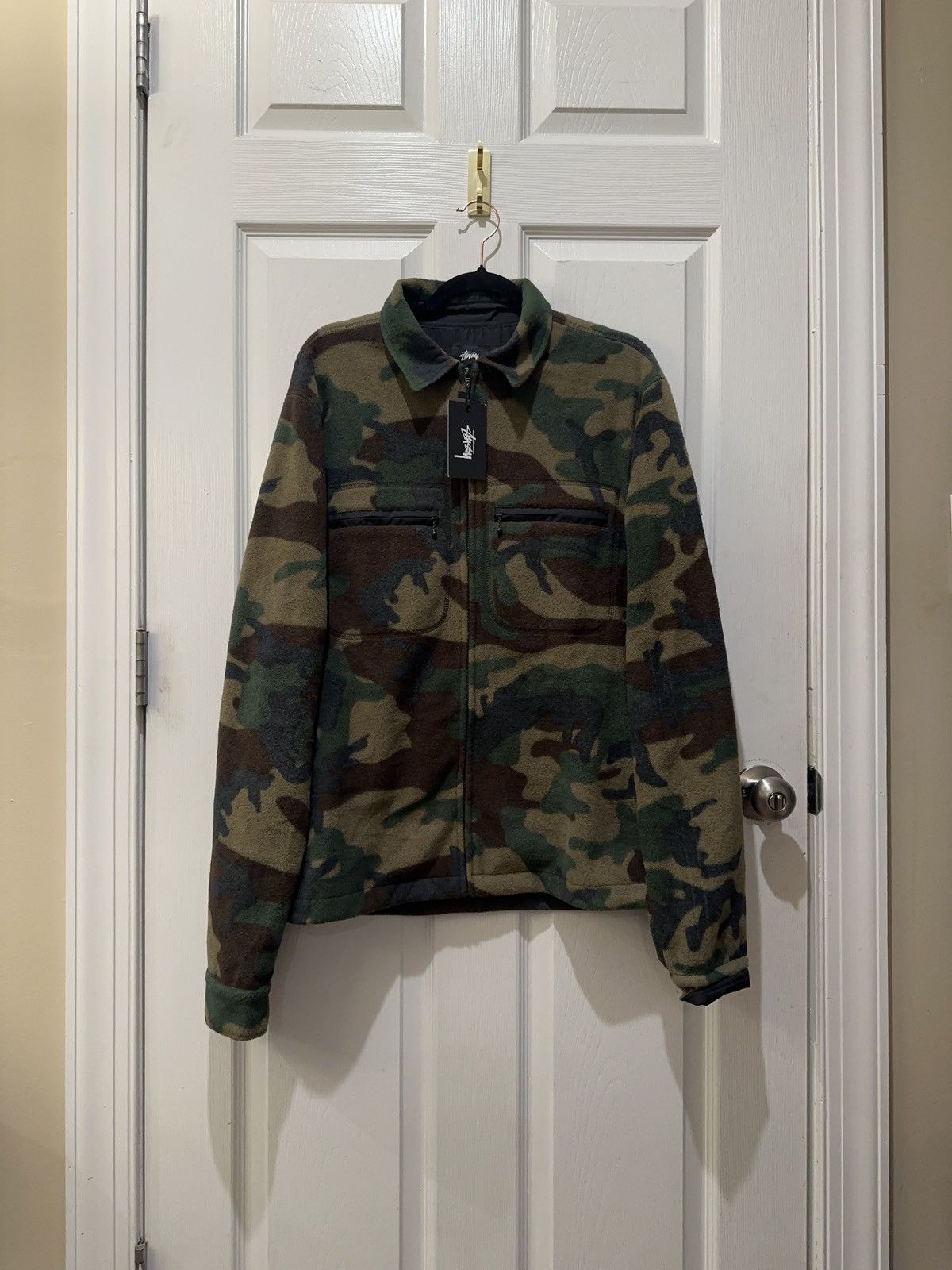Stussy Stussy Camo Fleece Zip Up Shirt Size US M / EU 48-50 / 2 - 1 Thumbnail