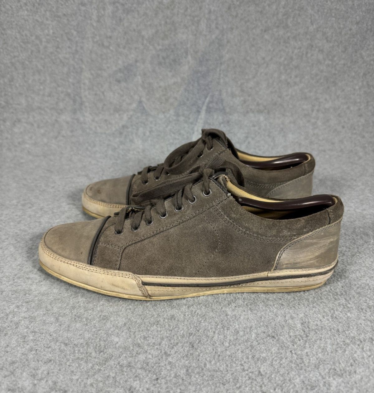John Varvatos Gray Suede Low Top Sneakers John Varvatos USA Mens 9.5 Size US 9.5 / EU 42-43 - 1 Thumbnail