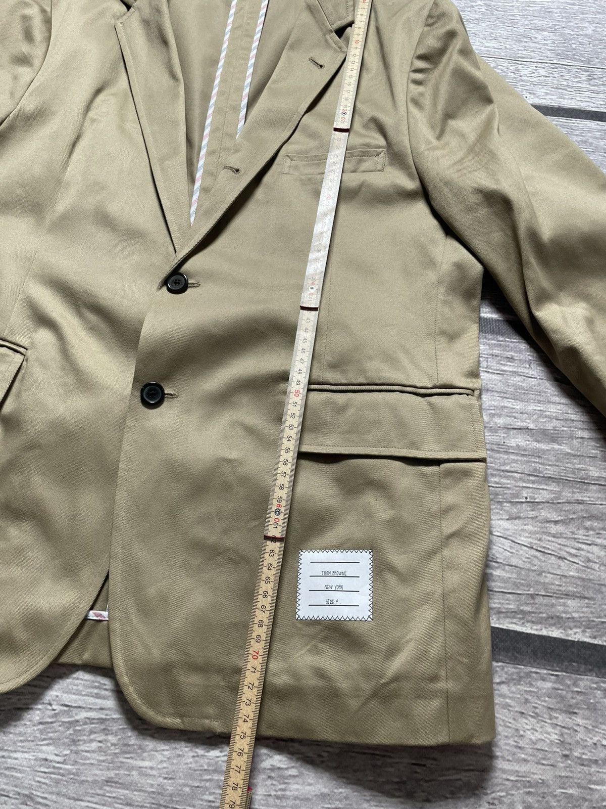 Thom Browne Thom Browne Beige Unconstructed Classic Blazer Size 48R - 17 Thumbnail