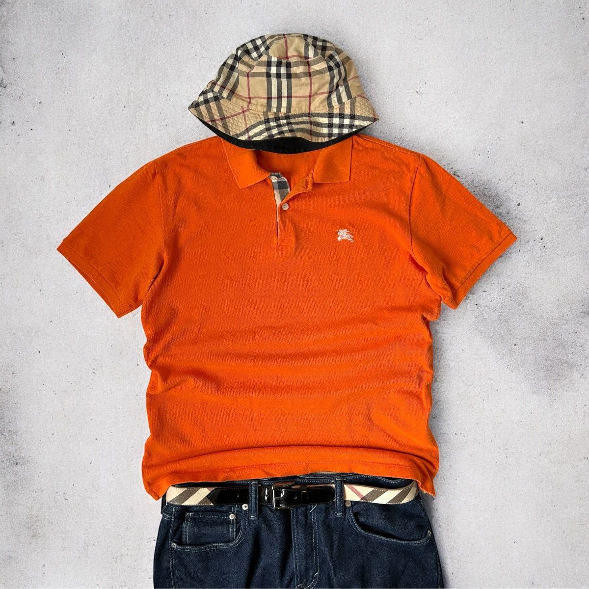 Burberry CRAZY 🦊 Burberry Brit polo t-shirt orange nova check Size US S / EU 44-46 / 1 - 2 Thumbnail