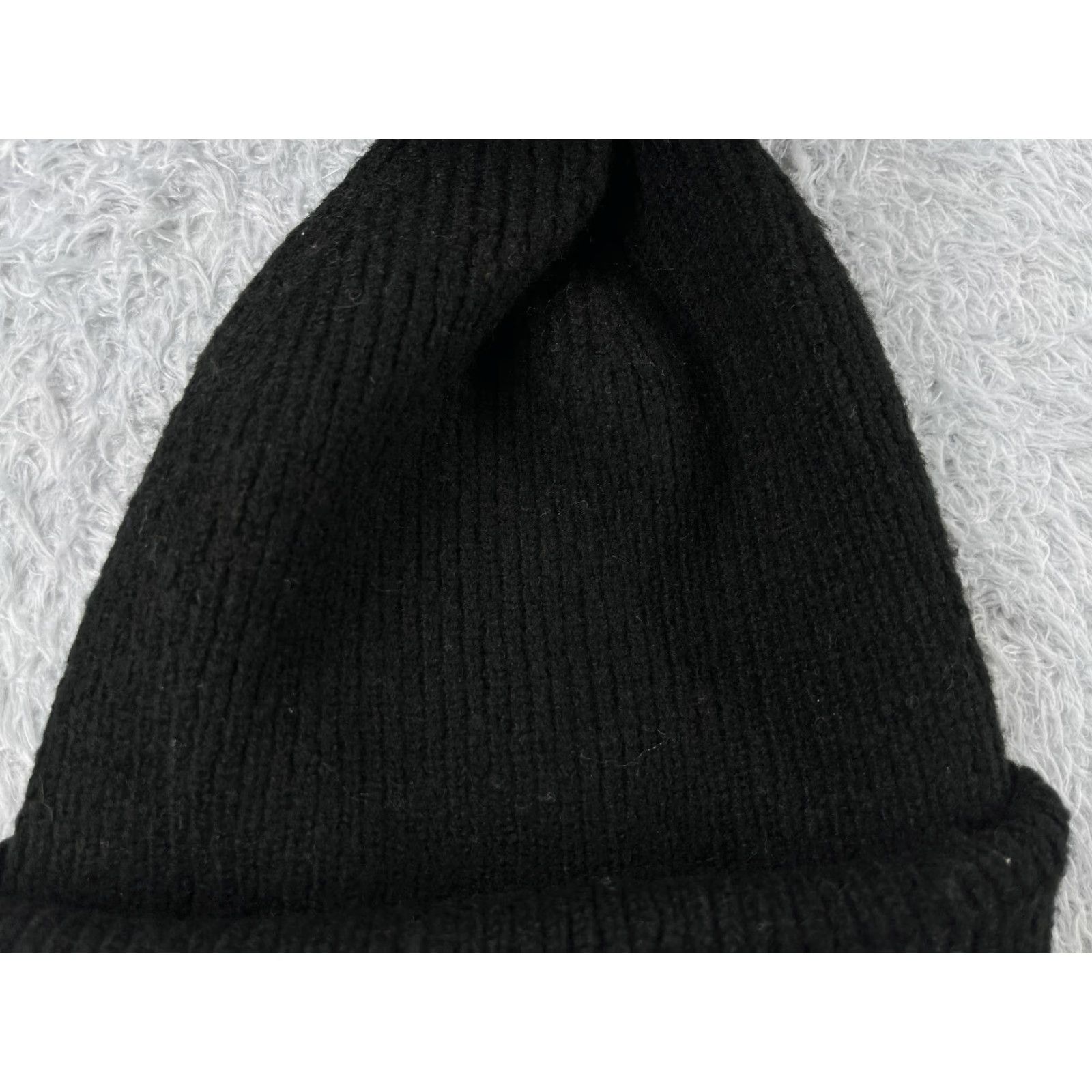 Steve Madden Steve Madden Beanie Toque Hat Womens One Size Black Knit Acrylic Blend Stretch Pom Size ONE SIZE - 3 Thumbnail