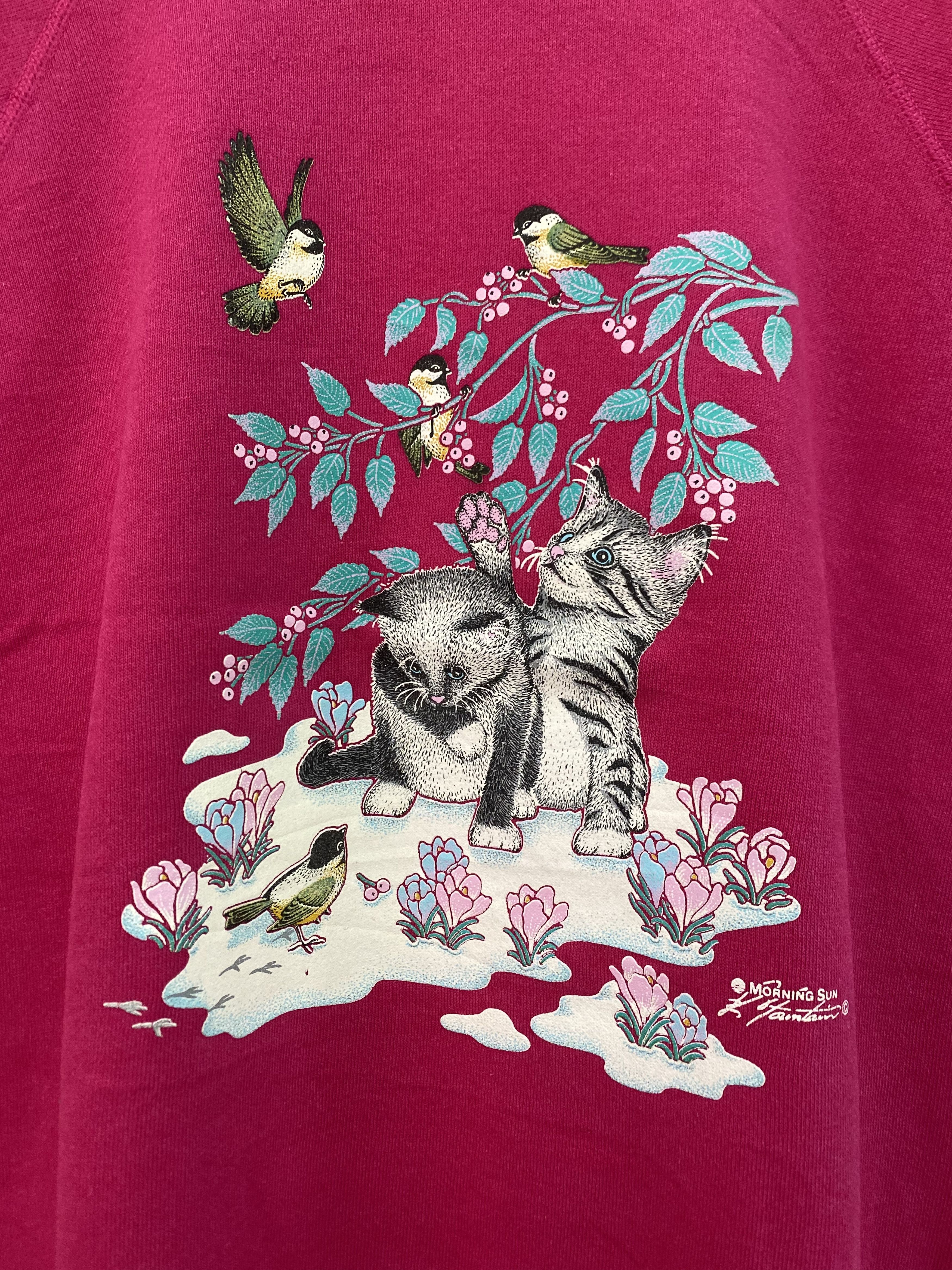 Vintage Vintage Sweatshirt Morningsun kitten Printed Size L / US 10 / IT 46 - 4 Thumbnail