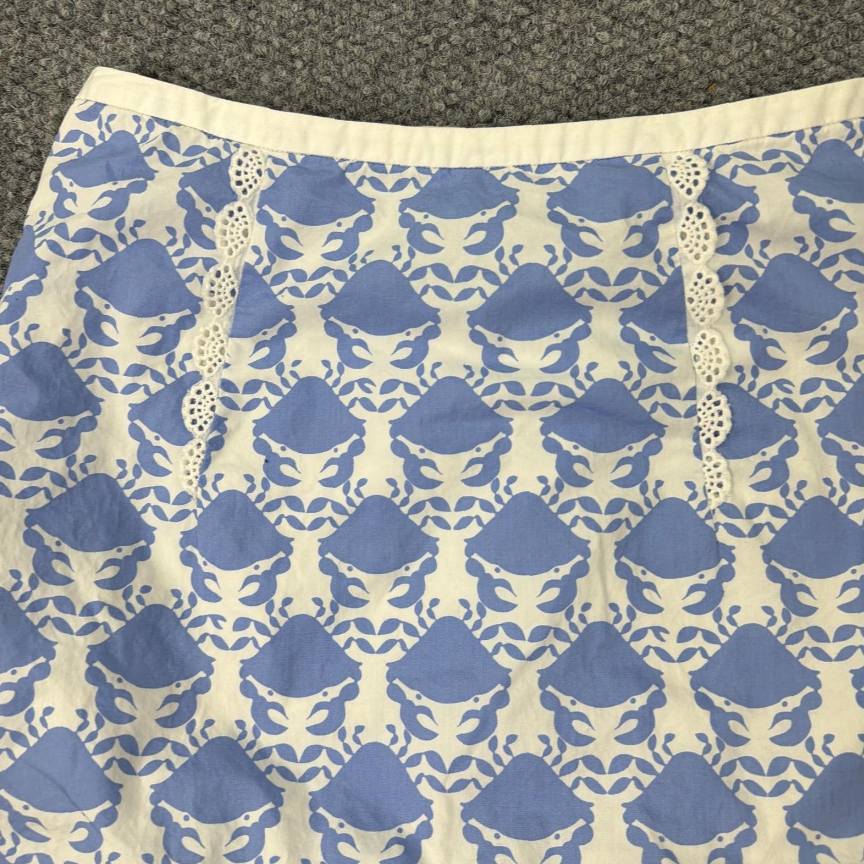 Lilly Pulitzer Lilly Pulitzer Skirt 2 Blue White Crab Print Cotton Lined Summer Golf Womens Size 26" / US 2 / IT 38 - 2 Thumbnail