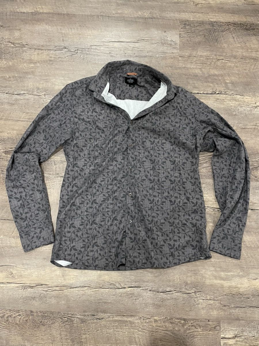 Le Grande Bleu (L.G.B.) 🌱 Grey Plant Design Button Up Shirt 🌱 Size US L / EU 52-54 / 3 - 1 Thumbnail