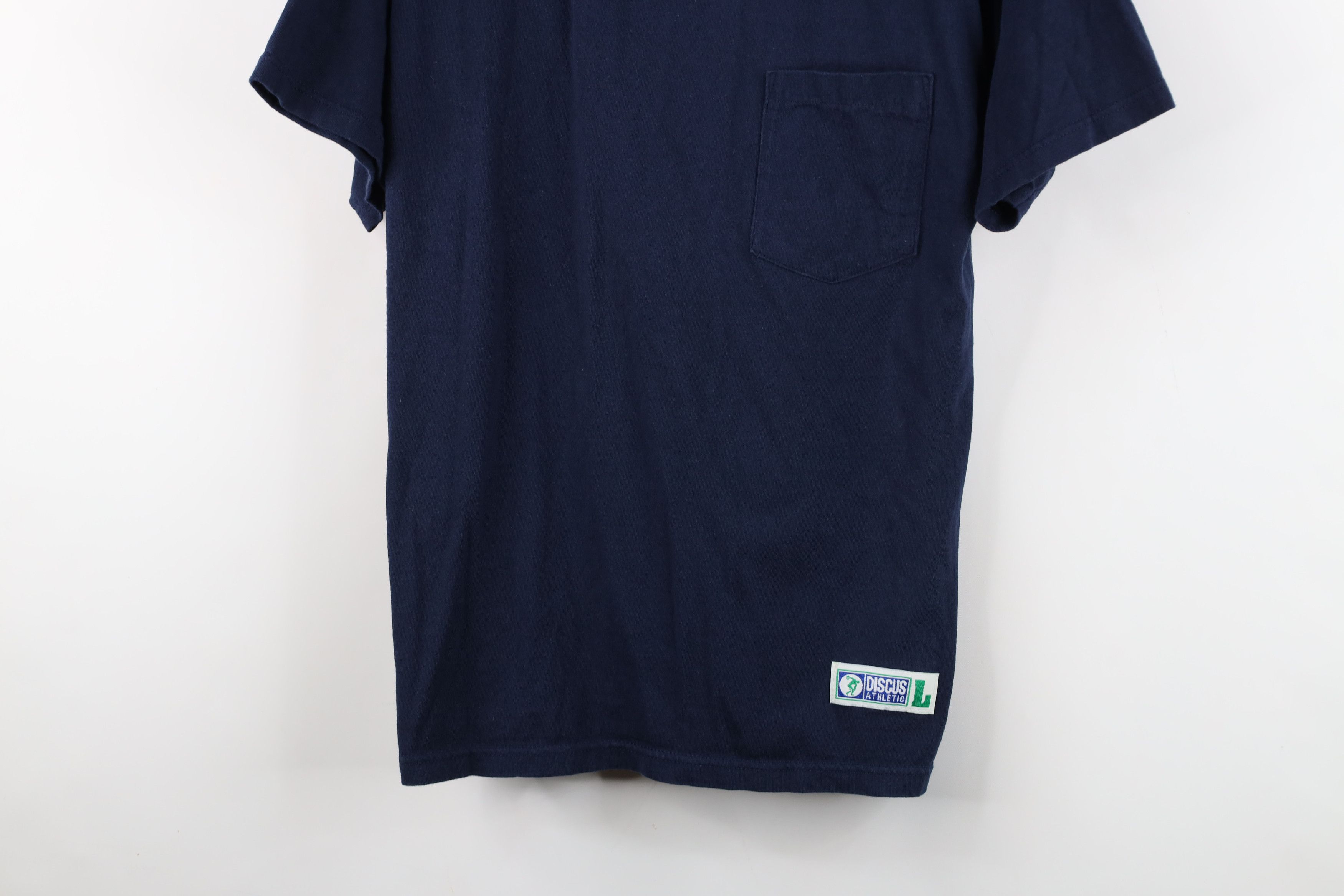 Vintage Vintage 90s Streetwear Heavyweight Cotton T-Shirt Navy Blue Size US L / EU 52-54 / 3 - 3 Thumbnail