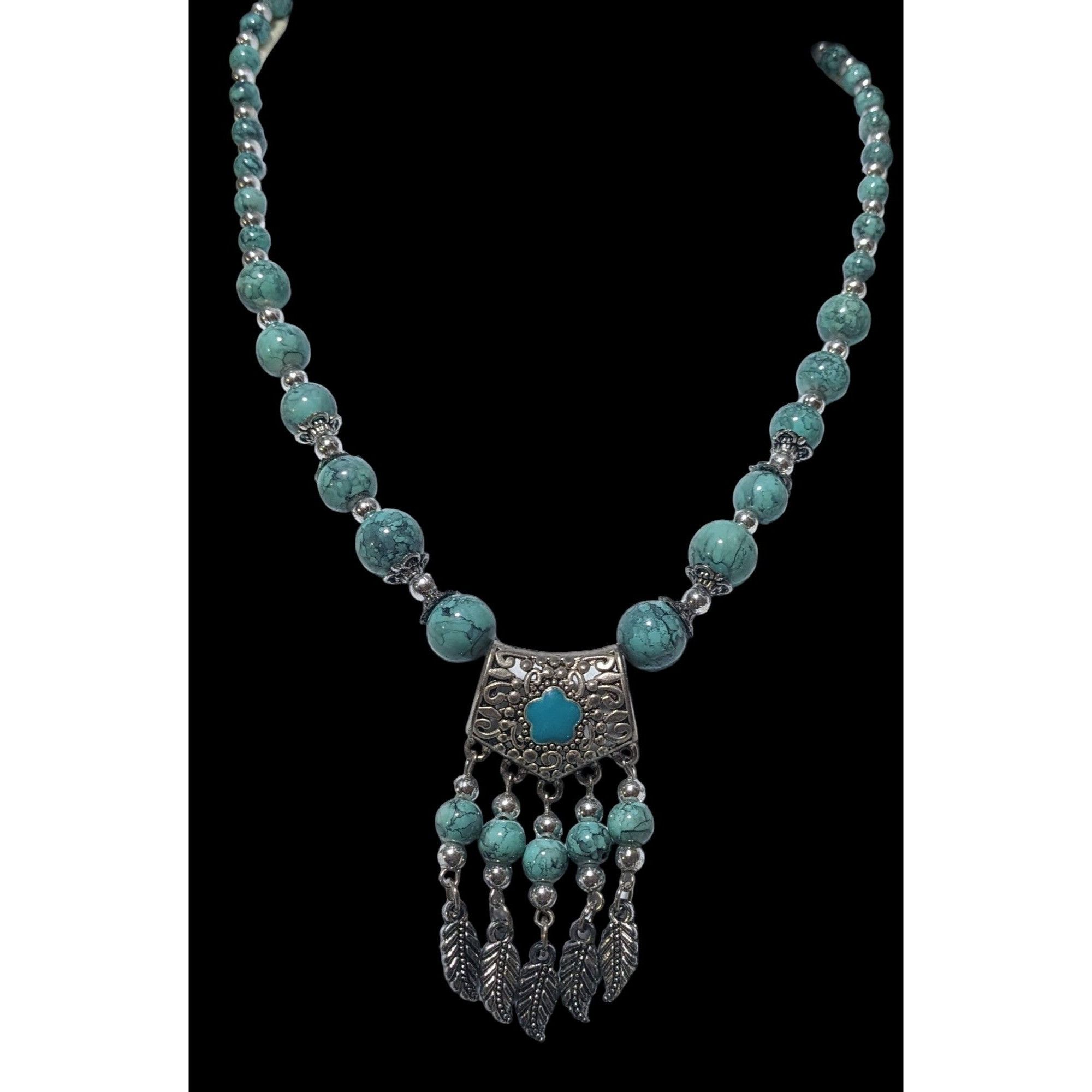 Other Bohemian Style Turquoise Feather Tassel Necklace Size ONE SIZE - 2 Thumbnail