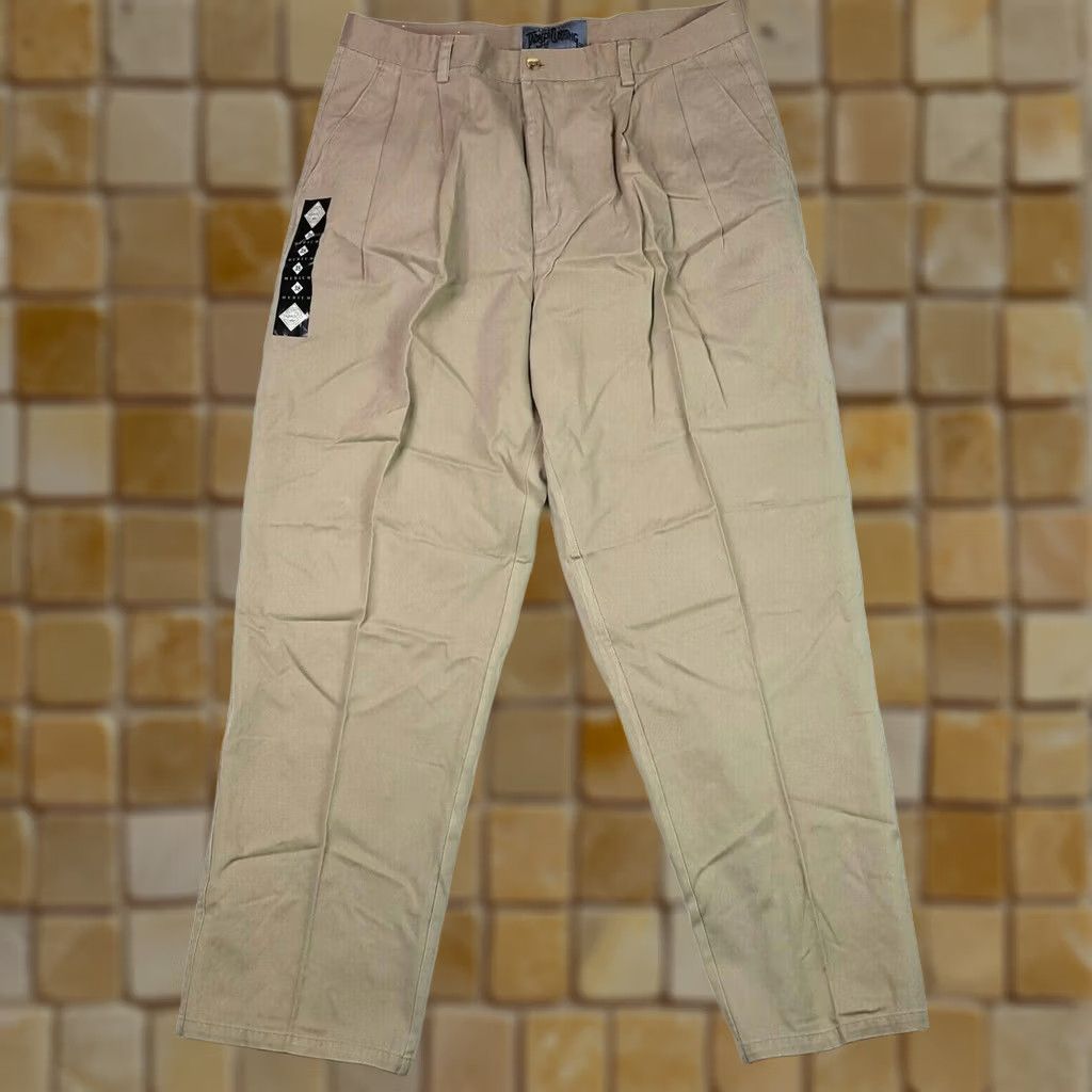 Vintage VINTAGE Tabasco Khaki Pleated Mens 38x31 Beige Tapered Dress Pants Golf Work Pants Clothing Size US 38 / EU 54 - 1 Thumbnail