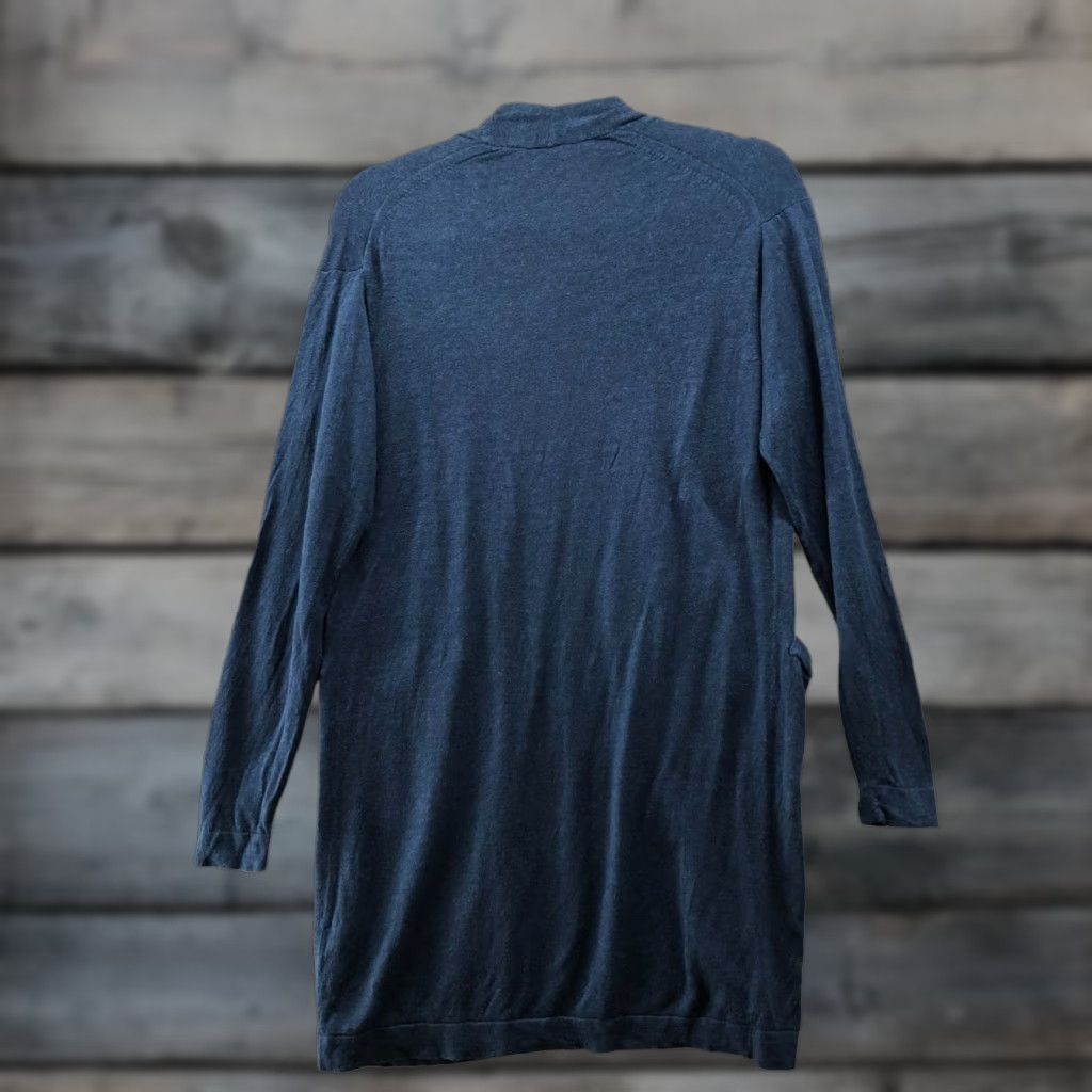 Uniqlo Uniqlo Cardigan Womens XS Dark Blue Linen Blend Open Front Pockets Knit Sweater Open-Knit Solid Button Casual Size XS / US 0-2 / IT 36-38 - 1 Thumbnail
