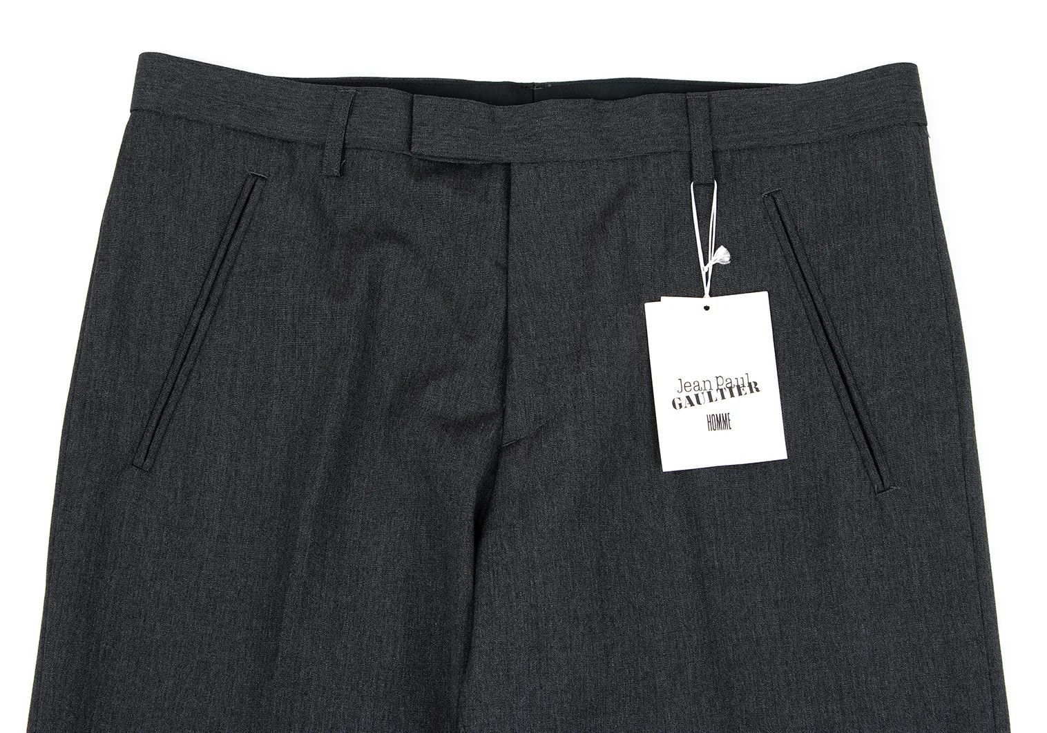 Jean Paul Gaultier Wool Straight Pants in Gray, Size 48 Size US 32 / EU 48 - 2 Thumbnail