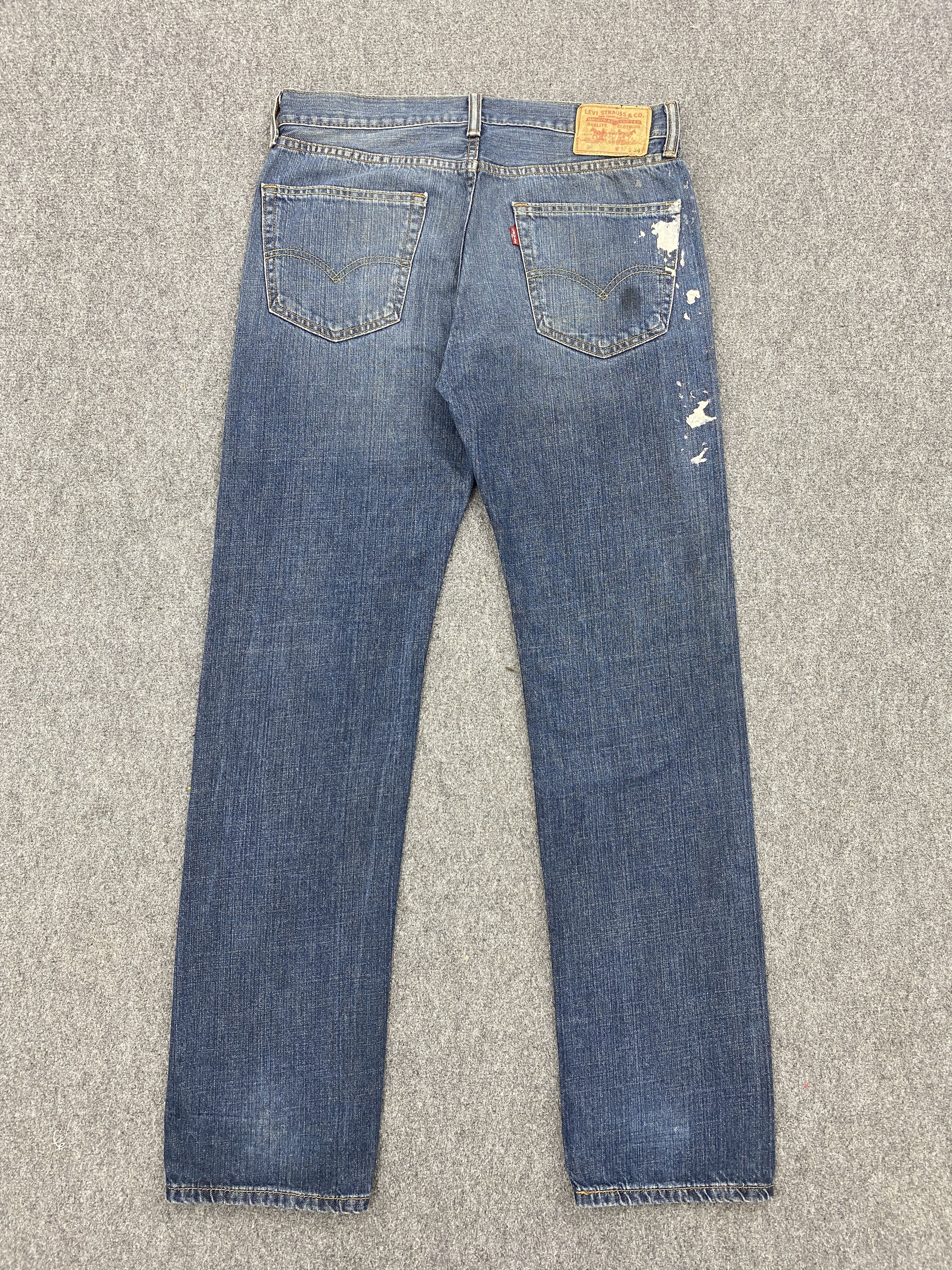 Levi's Splatter Paint Vintage Levi's 505 Faded Blue Jeans DP2648 Size US 33 - 3 Thumbnail