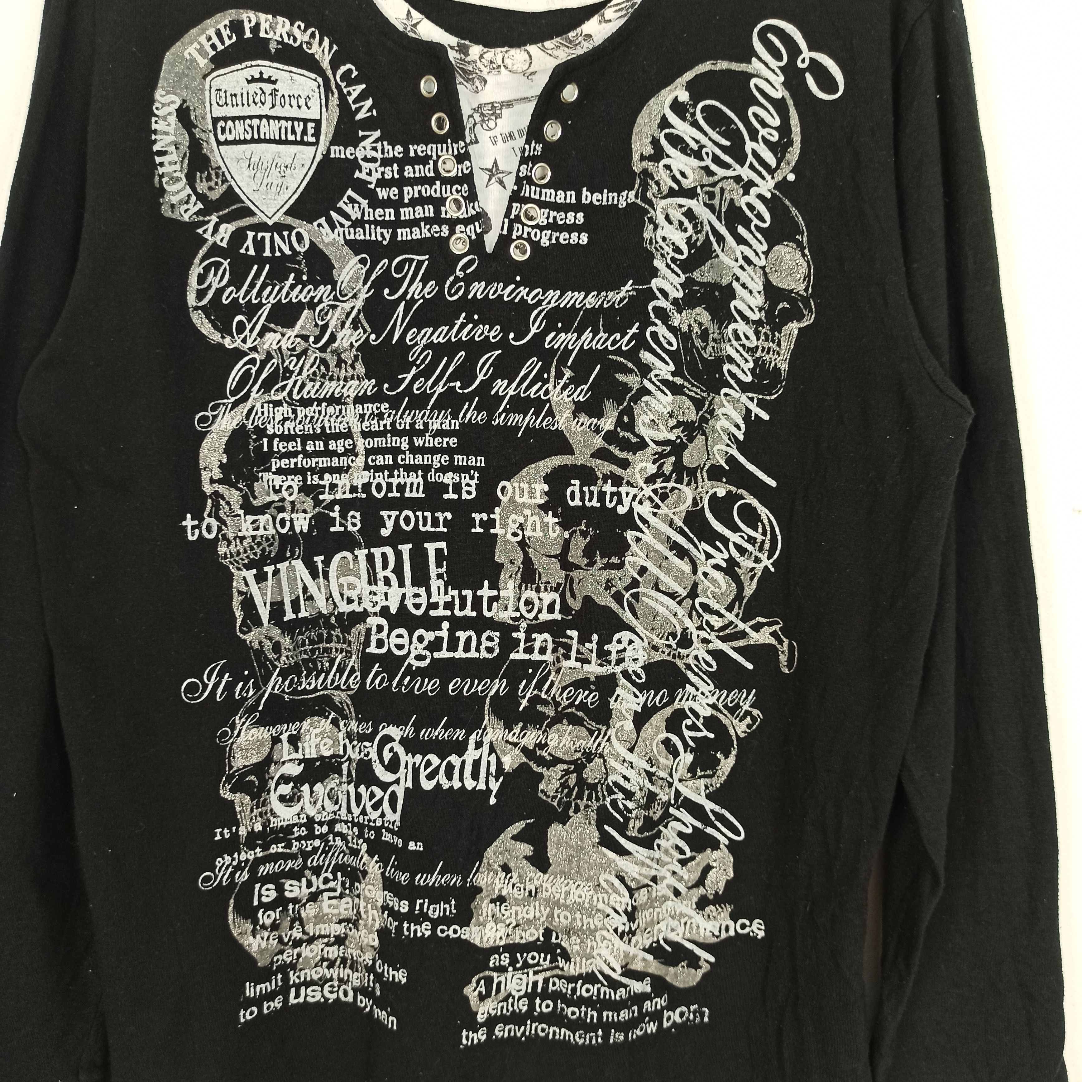 14th Addiction Punk Poem 2 layer Japanese Brand Long Sleeve Tees Size US L / EU 52-54 / 3 - 4 Thumbnail