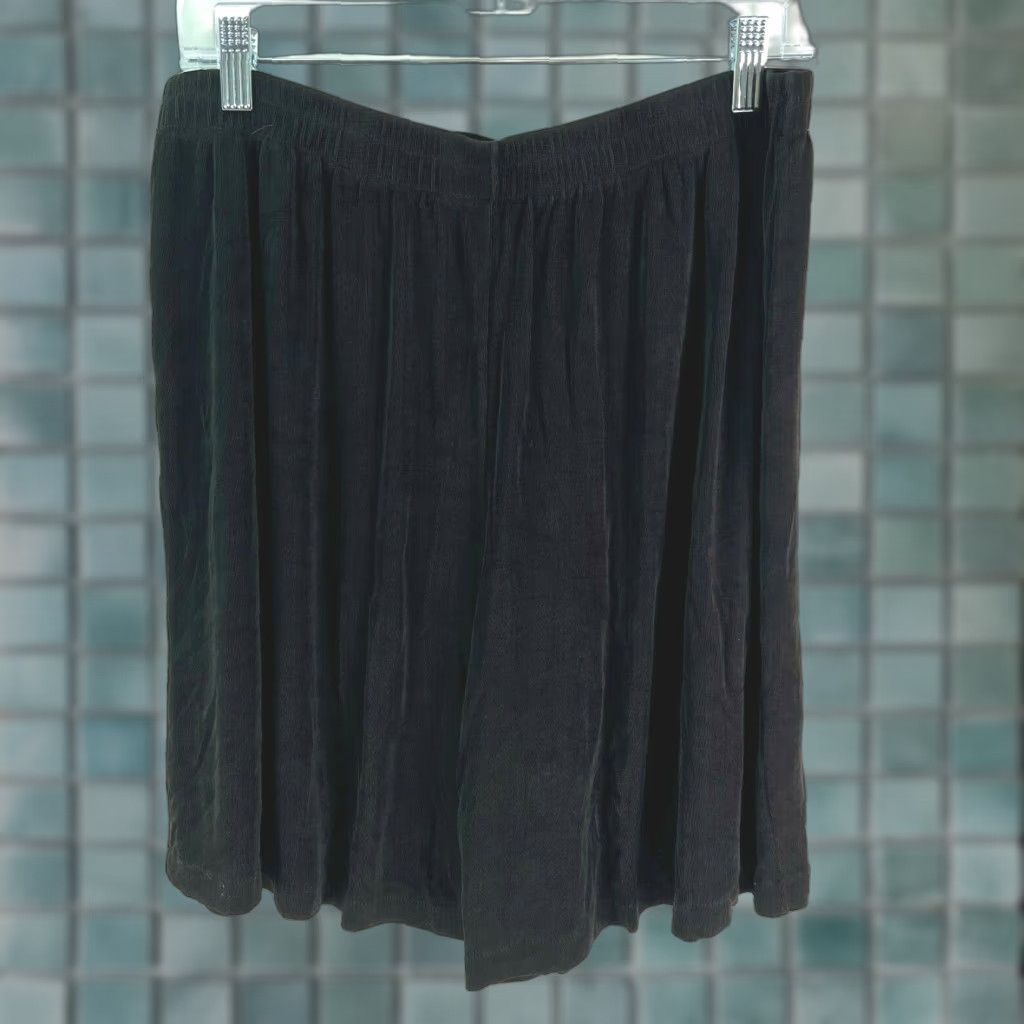 CO Klg & Co Womens Black Corduroy Flat Front Elastic Waist Casual Shorts Size XL Size 32" / US 10 / IT 46 - 1 Thumbnail