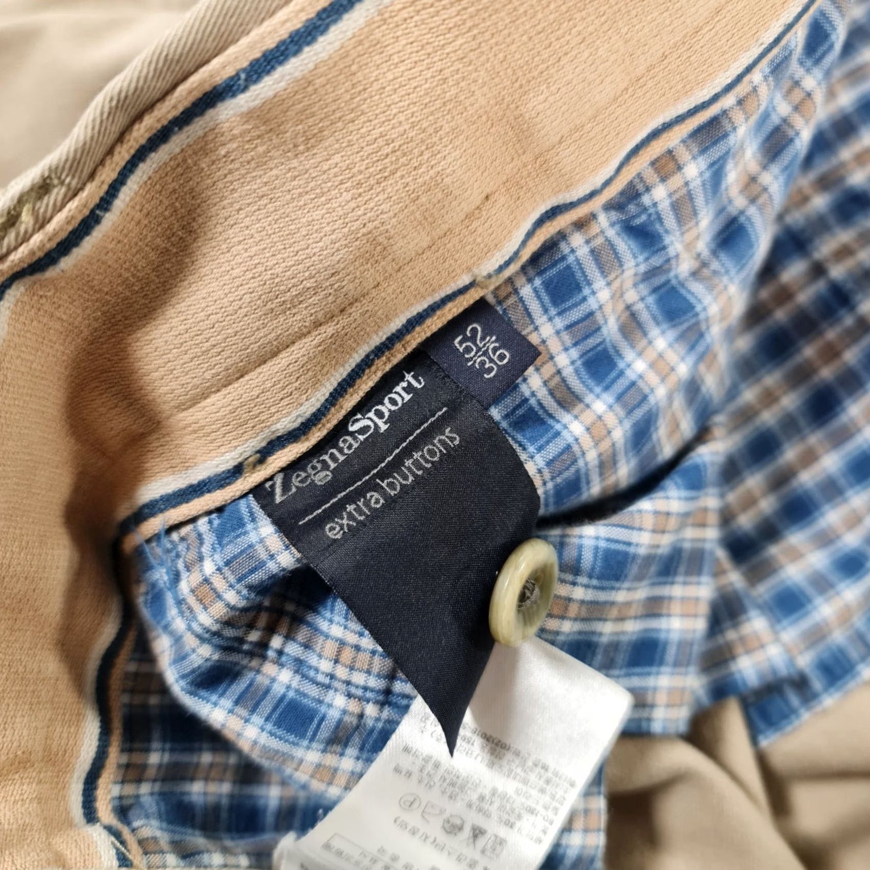 Ermenegildo Zegna Zegna Mens Chino Trousers Beige W36 L25 Regular Fit Cotton Stretch Pants Size US 36 / EU 52 - 6 Thumbnail