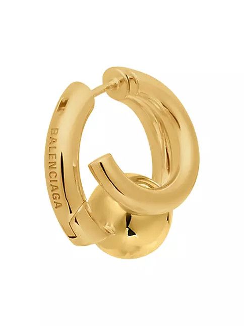 Balenciaga o1mt1gz0824 Size: OS / Cut Double Earring in Gold Size ONE SIZE - 2 Thumbnail
