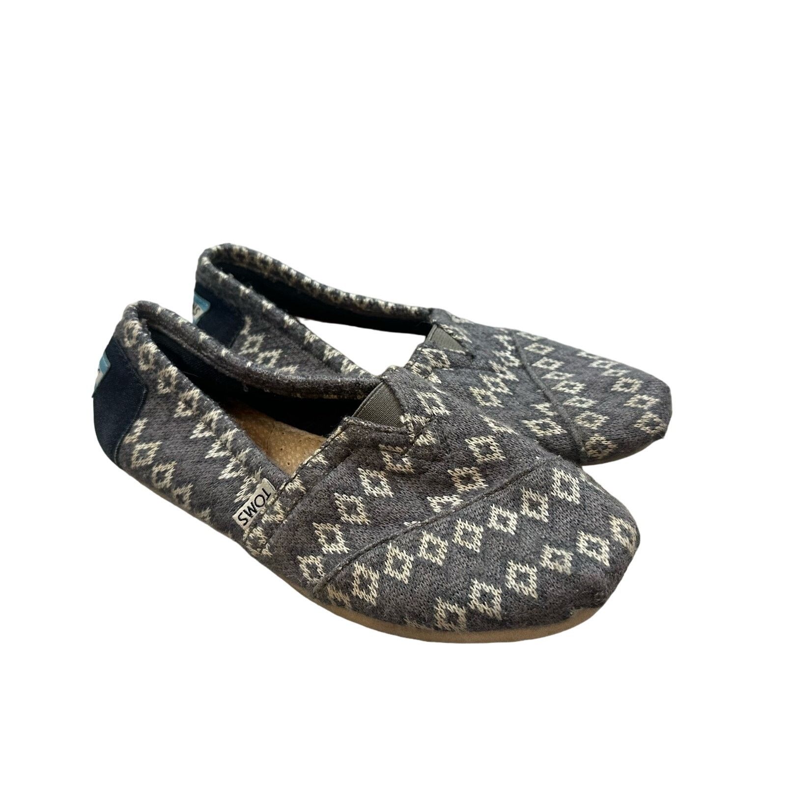 Toms Toms Gray Geo Diamond Fabric Shoes Sneakers Slip Ons 6 Size US 6 / IT 36 - 1 Thumbnail