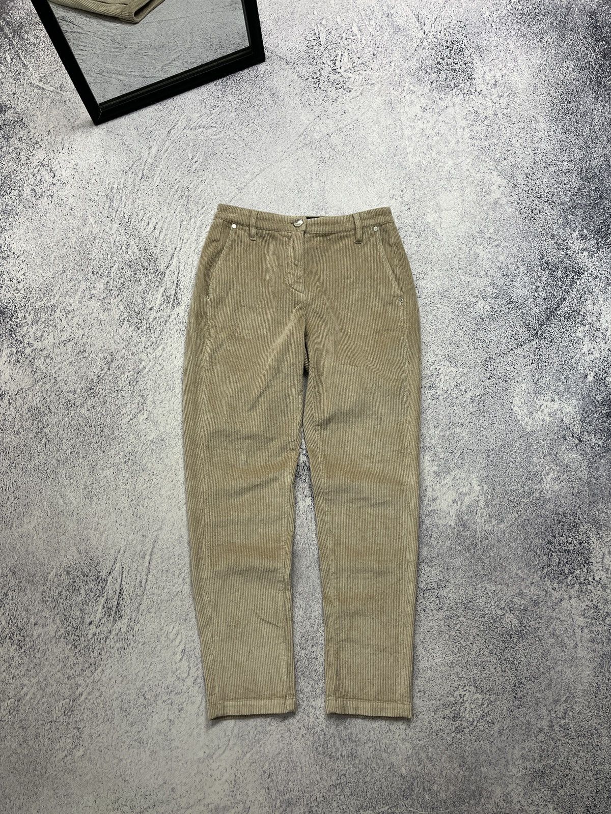 Designer × Jacob Cohen Jacob Cohen Women’s Corduroy Beige Luxury Hand Made Pants Size 25" / US 0 / IT 36 - 7 Thumbnail