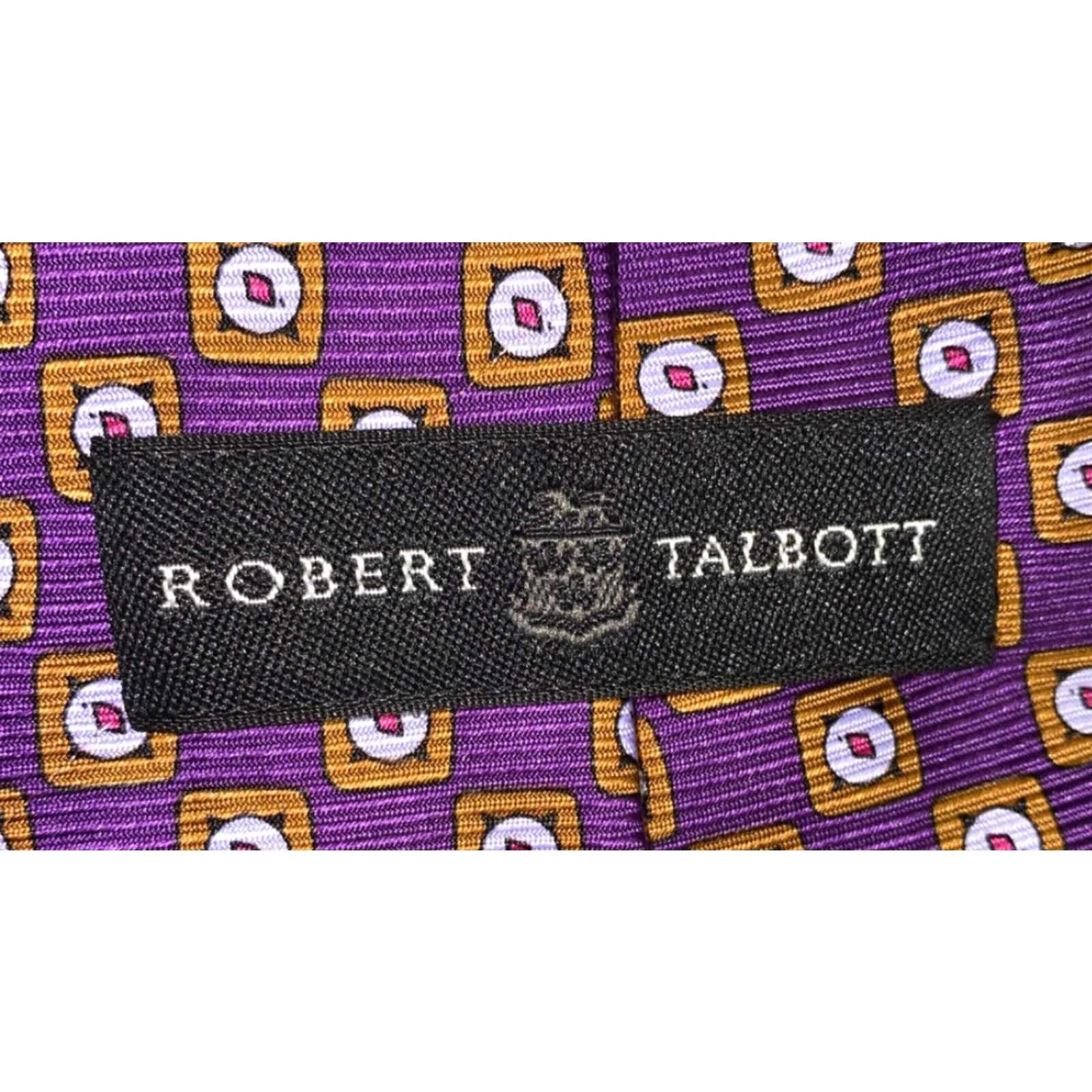 Robert Talbott VINTAGE Robert Talbott Silk Tie Men Adult Purple Geometric USA Made Size ONE SIZE - 2 Thumbnail