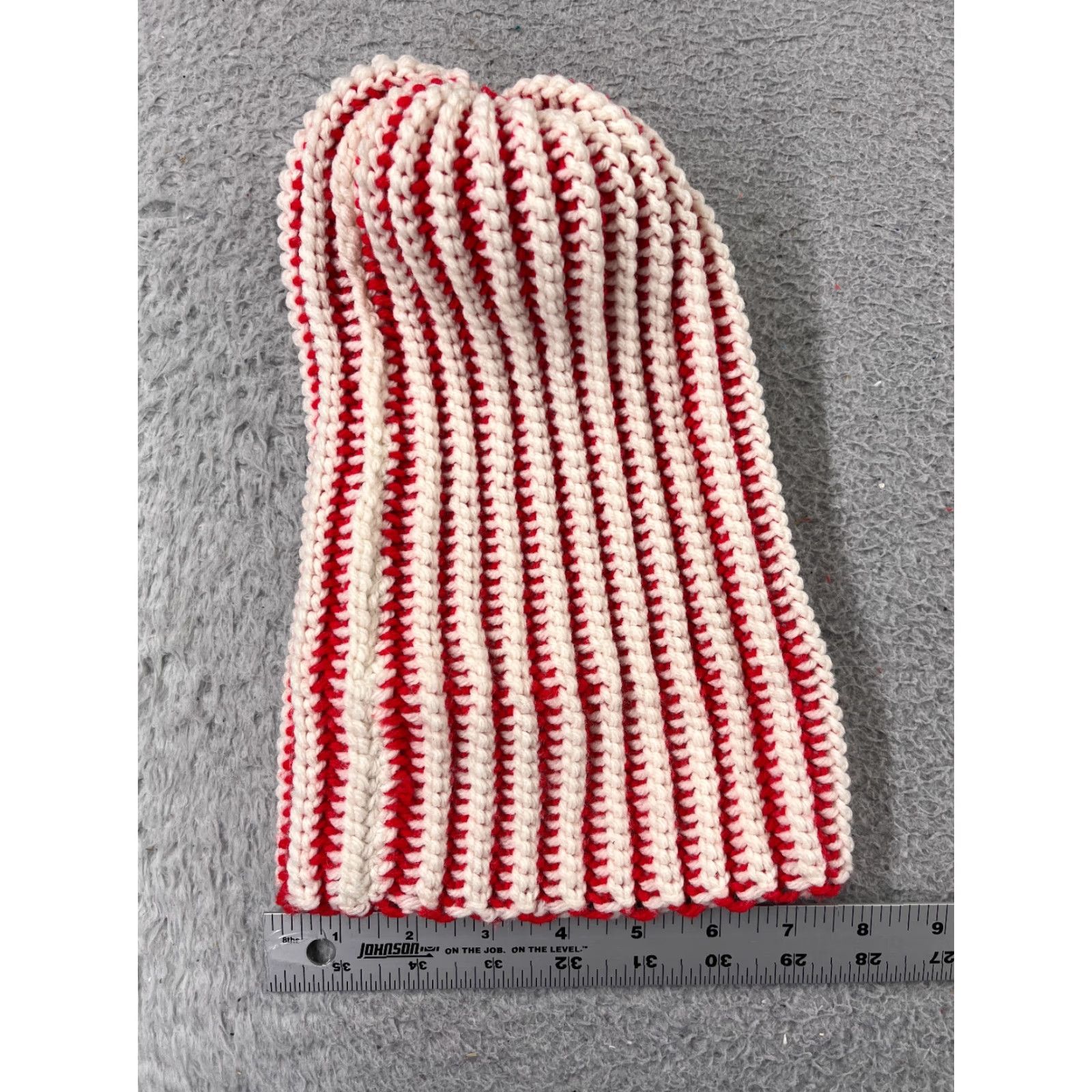 Vintage Beanie Toque Adult One Size Red Double Knit Acrylic Snow Ski Pom Beanie Unisex Adults Winter Holiday Hats Mens Womens Size ONE SIZE - 6 Thumbnail