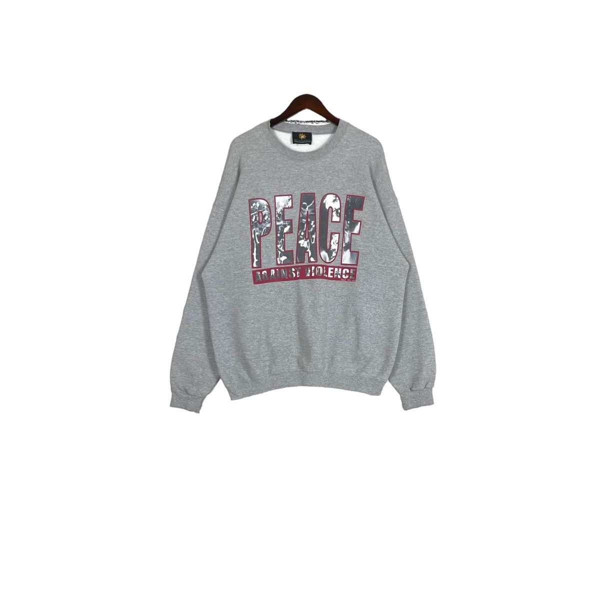 Vintage Vintage 90s Bullet Peoof Peace Against Violence Sweatshirt Size US M / EU 48-50 / 2 - 4 Thumbnail