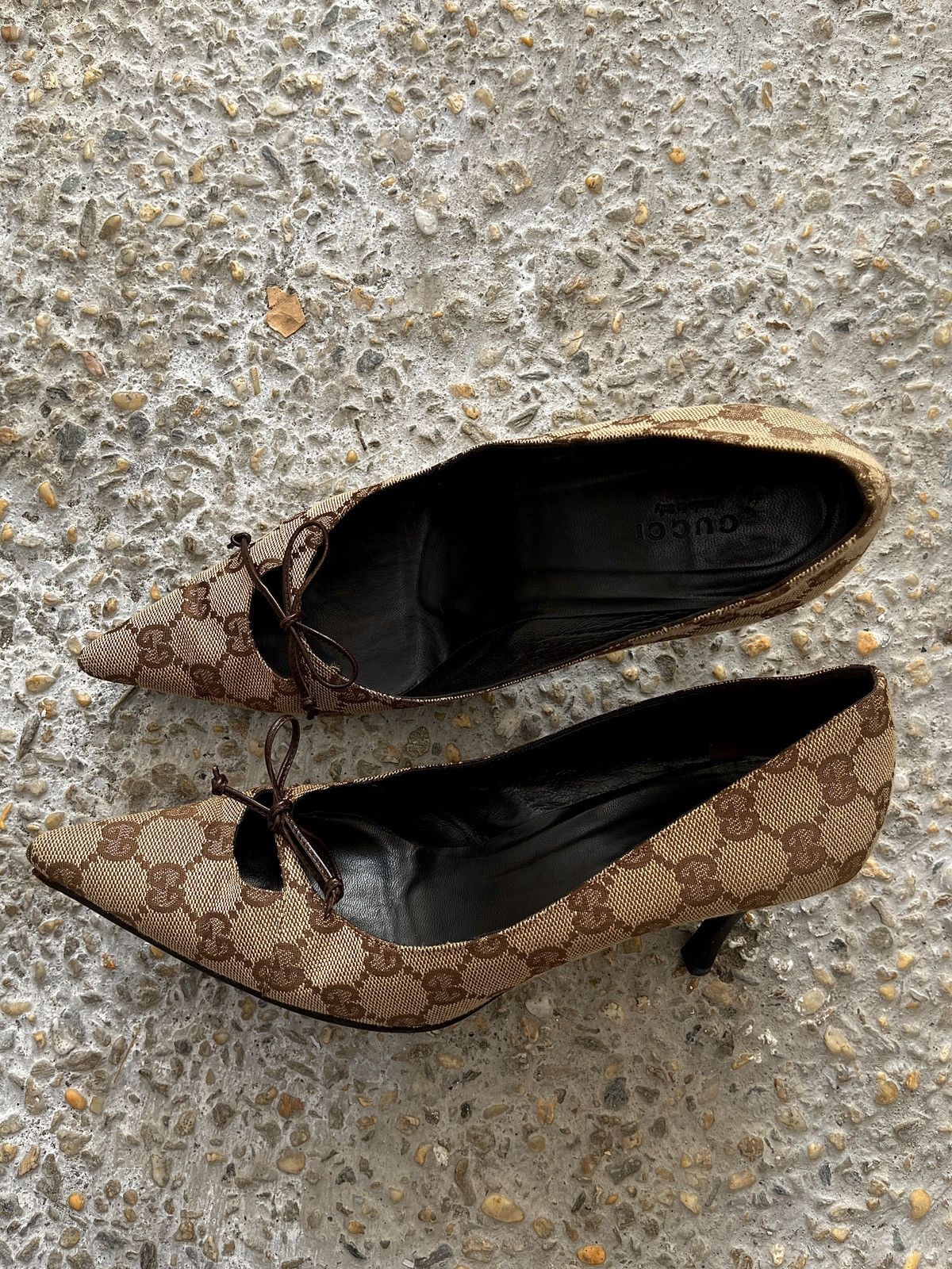 Gucci Bow Canvas Pumps Monogram Size US 6.5 / IT 36.5 - 4 Thumbnail