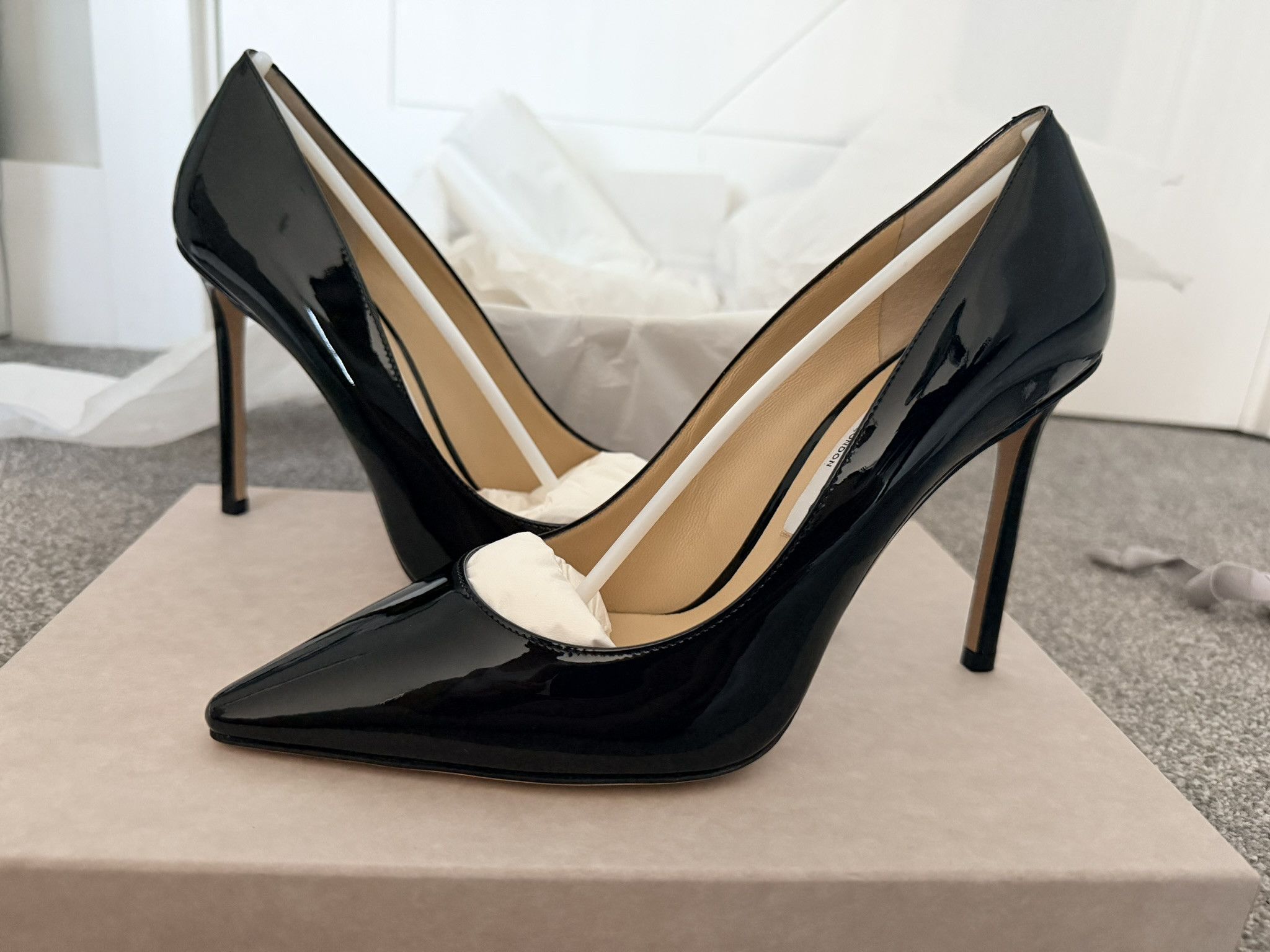 Jimmy Choo Jimmy Choo Romy 100 Black Size 39 EU Size US 9 / IT 39 - 1 Thumbnail