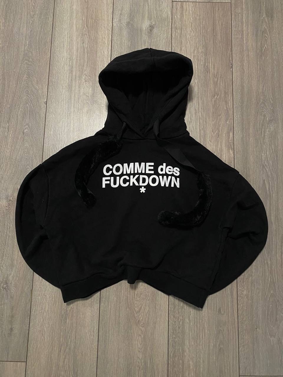 Comme Des Fuck Down Comme des Fuck Down Hoodie Cropped With Faux Fur Y2K Black Size XS / US 0-2 / IT 36-38 - 1 Thumbnail