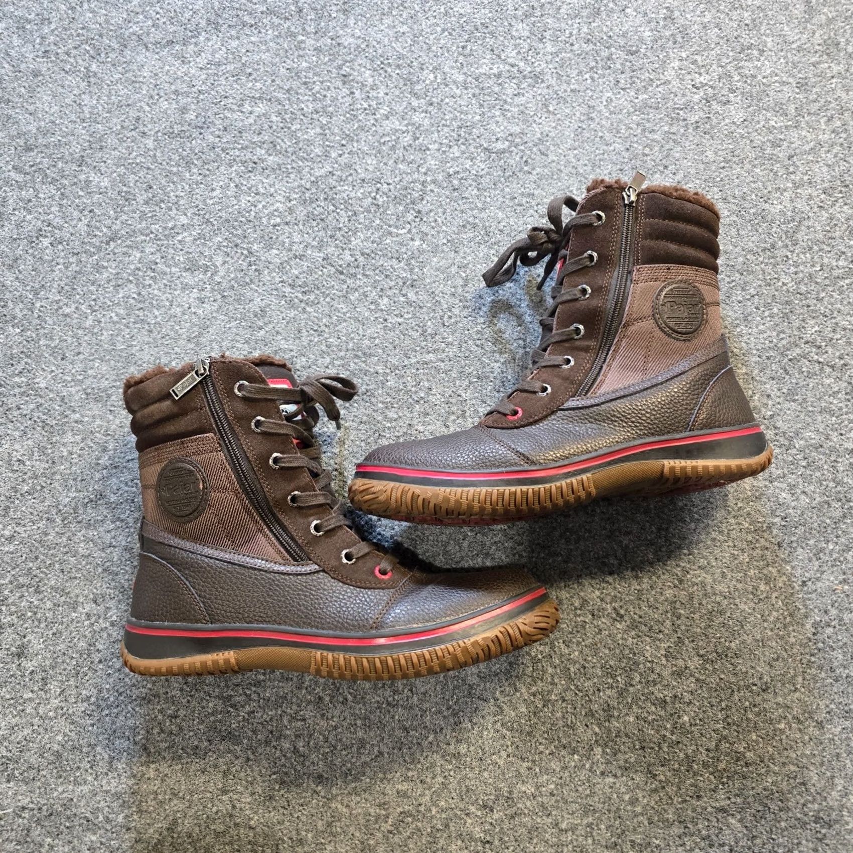 Pajar Pajar Boots Mens 10.5 Brown Leather Waterproof Trooper Lined Snow Boot Mens Lightweight Leather Outsole Wool Lining (if applicable) Size US 11 / EU 44 - 6 Thumbnail