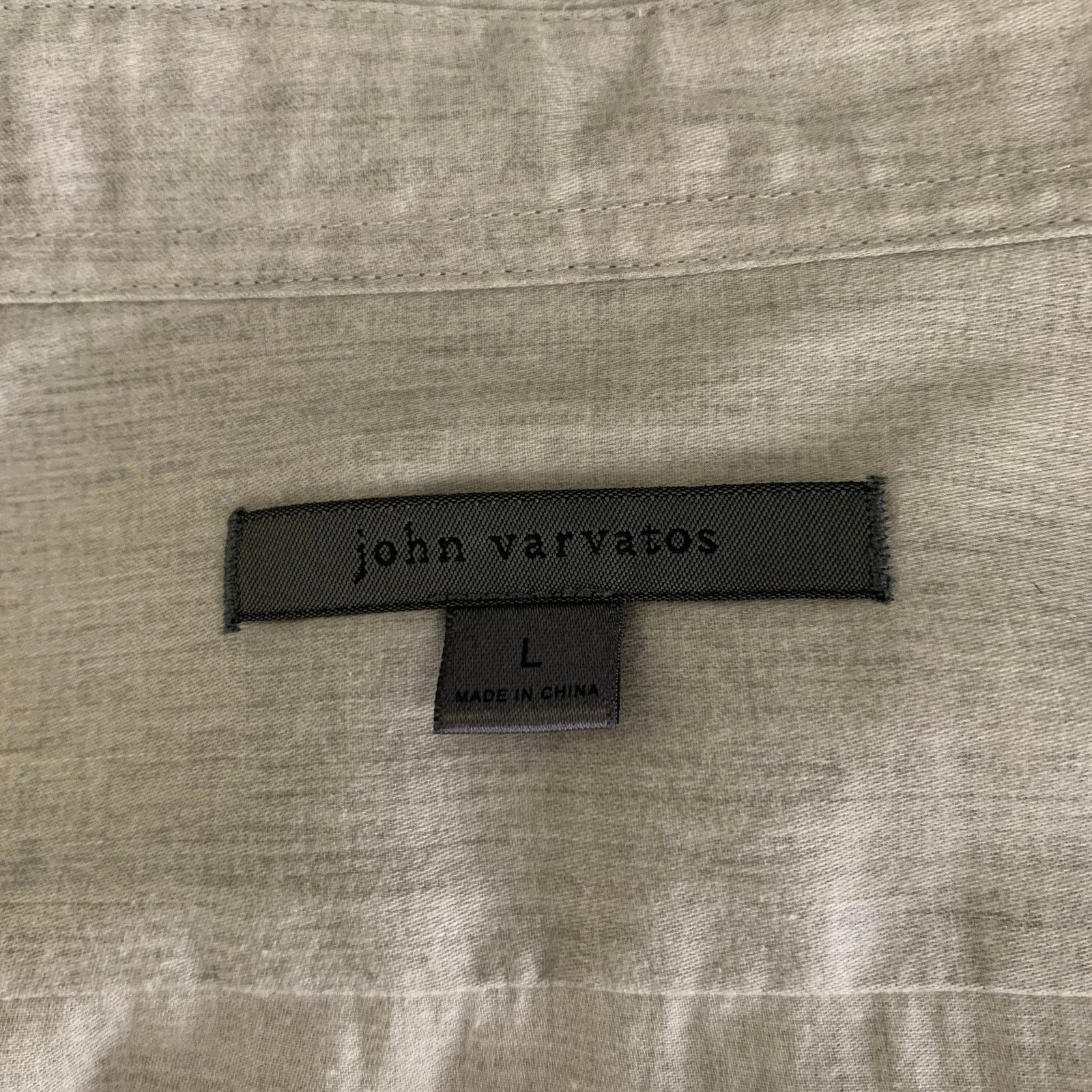 John Varvatos JOHN VARVATOS L Grey Heather Cotton Button Up Long Sleeve Size US L / EU 52-54 / 3 - 4 Thumbnail