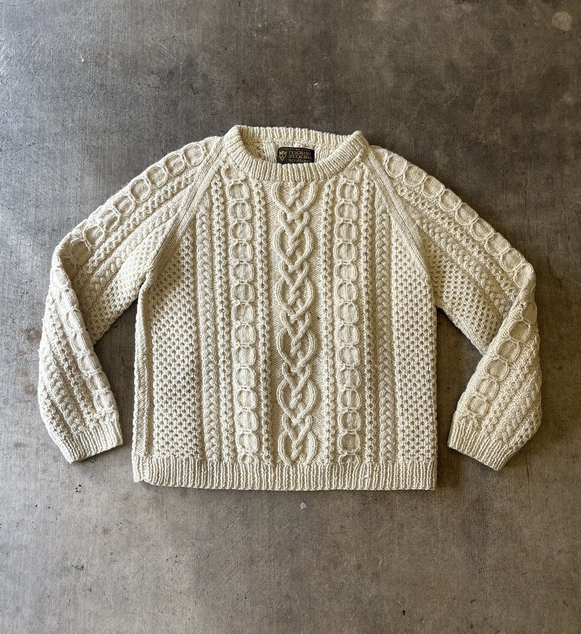 Cinched Waist Cable-Knit Wool-Blend Sweater