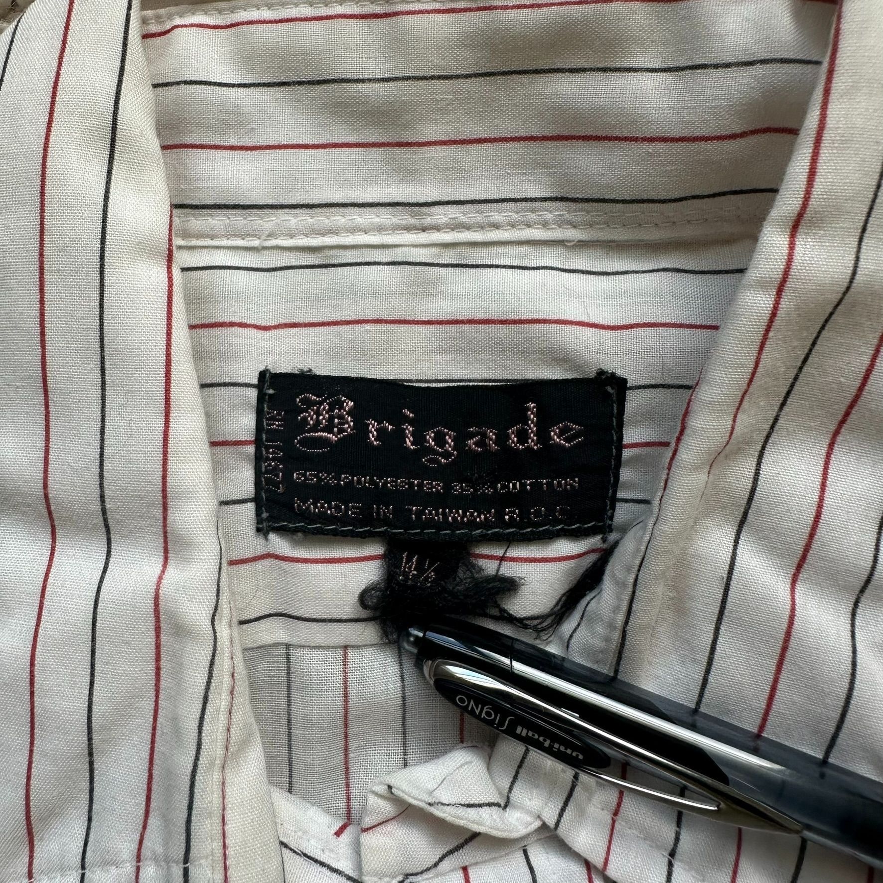 Brigade Vintage 80s Pinstripe Button Down Shirt Short Sleeve Grandpa Size US S / EU 44-46 / 1 - 3 Thumbnail