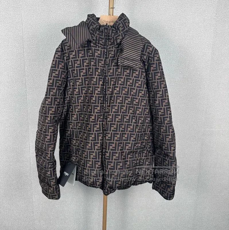 Fendi Fendi Brown Logo Print Women's Puffer Coat . Size XXL / US 16-18 / IT 52-54 - 1 Thumbnail