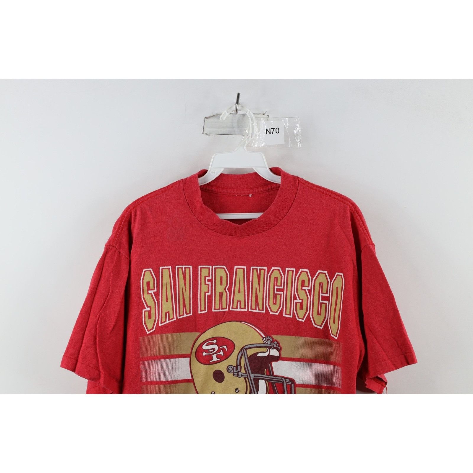 Vintage Vintage 90s Faded San Francisco 49ers Football T-Shirt Size US M / EU 48-50 / 2 - 2 Thumbnail