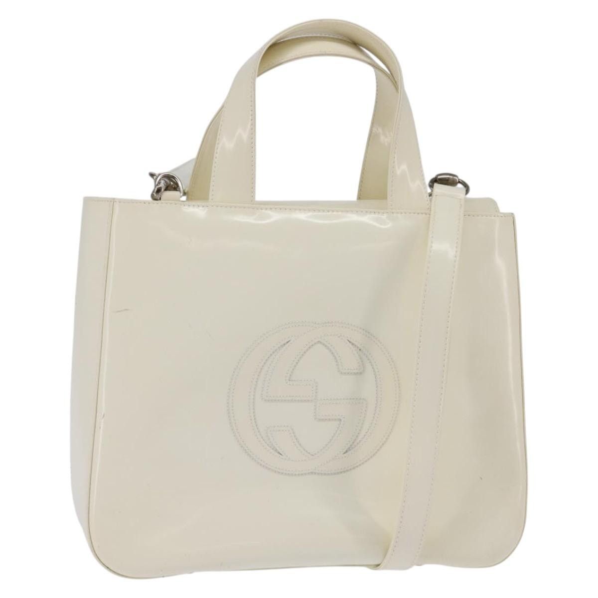 Gucci GUCCI Handbag Enamel White Silver 001 1013 001 1013 Size ONE SIZE - 1 Thumbnail