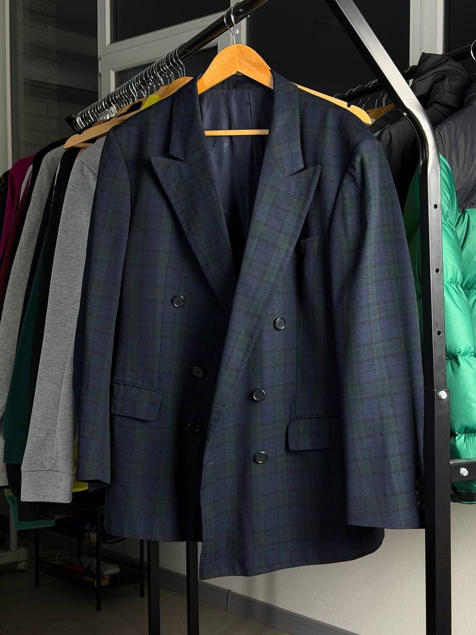 Burberry Vintage Burberry Double Breasted Blazer Nova Check Dark Navy Size 44R - 6 Thumbnail