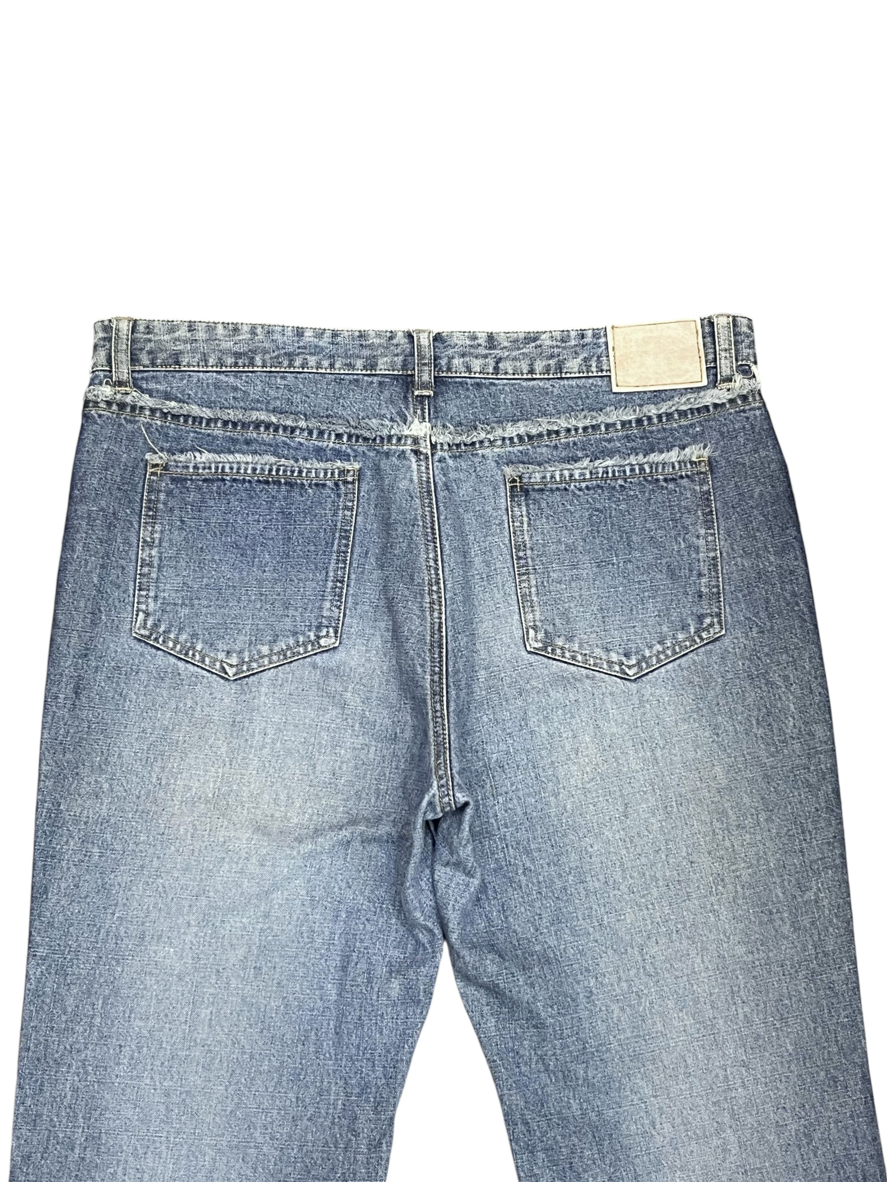 Japanese Brand Vtg Playchess Japan Hem Cut Side Flare Denim Light Wash Size 32" / US 10 / IT 46 - 8 Thumbnail