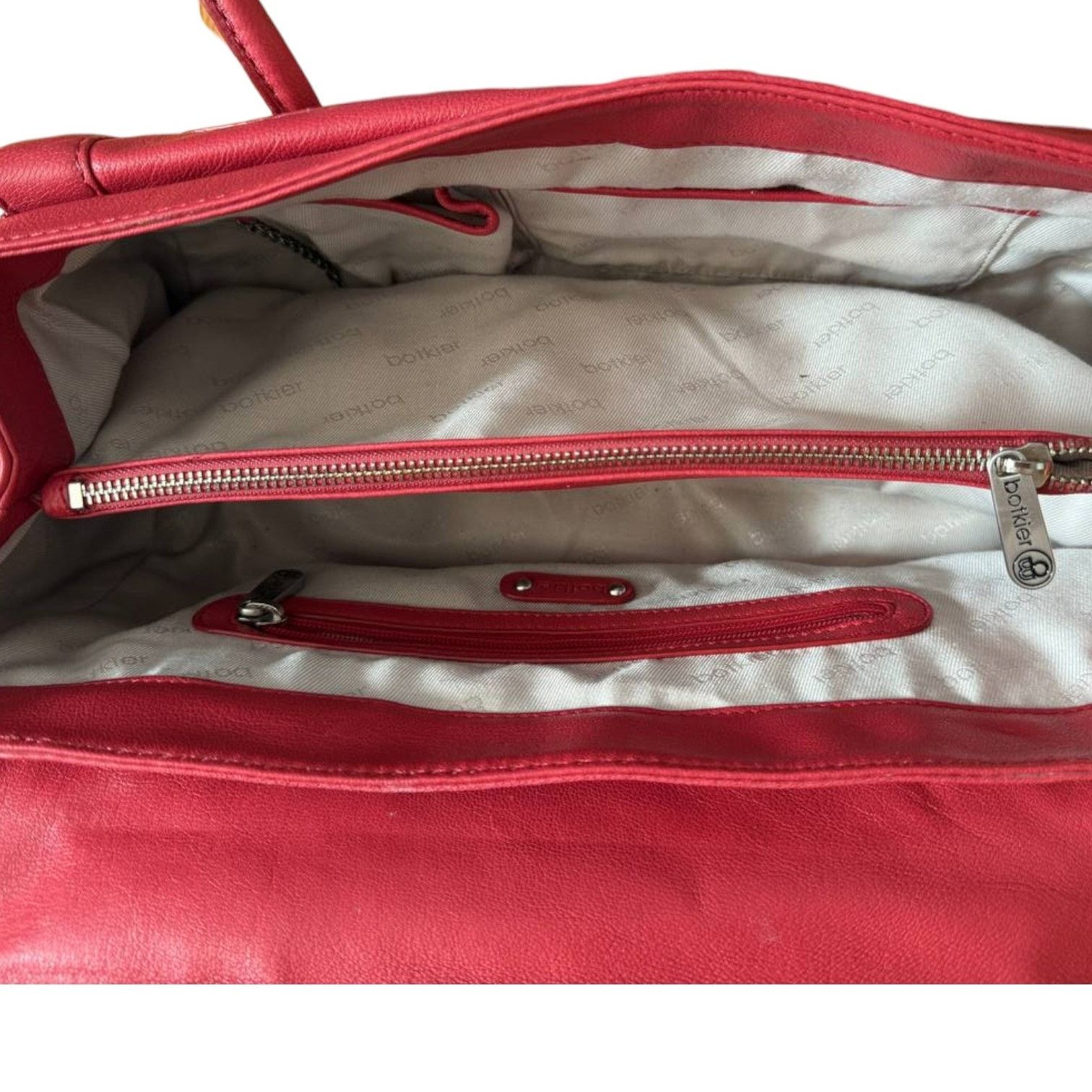 NBDN Nobrandedon Botkier Red Shoulder Leather Tote Bag Size ONE SIZE - 8 Thumbnail